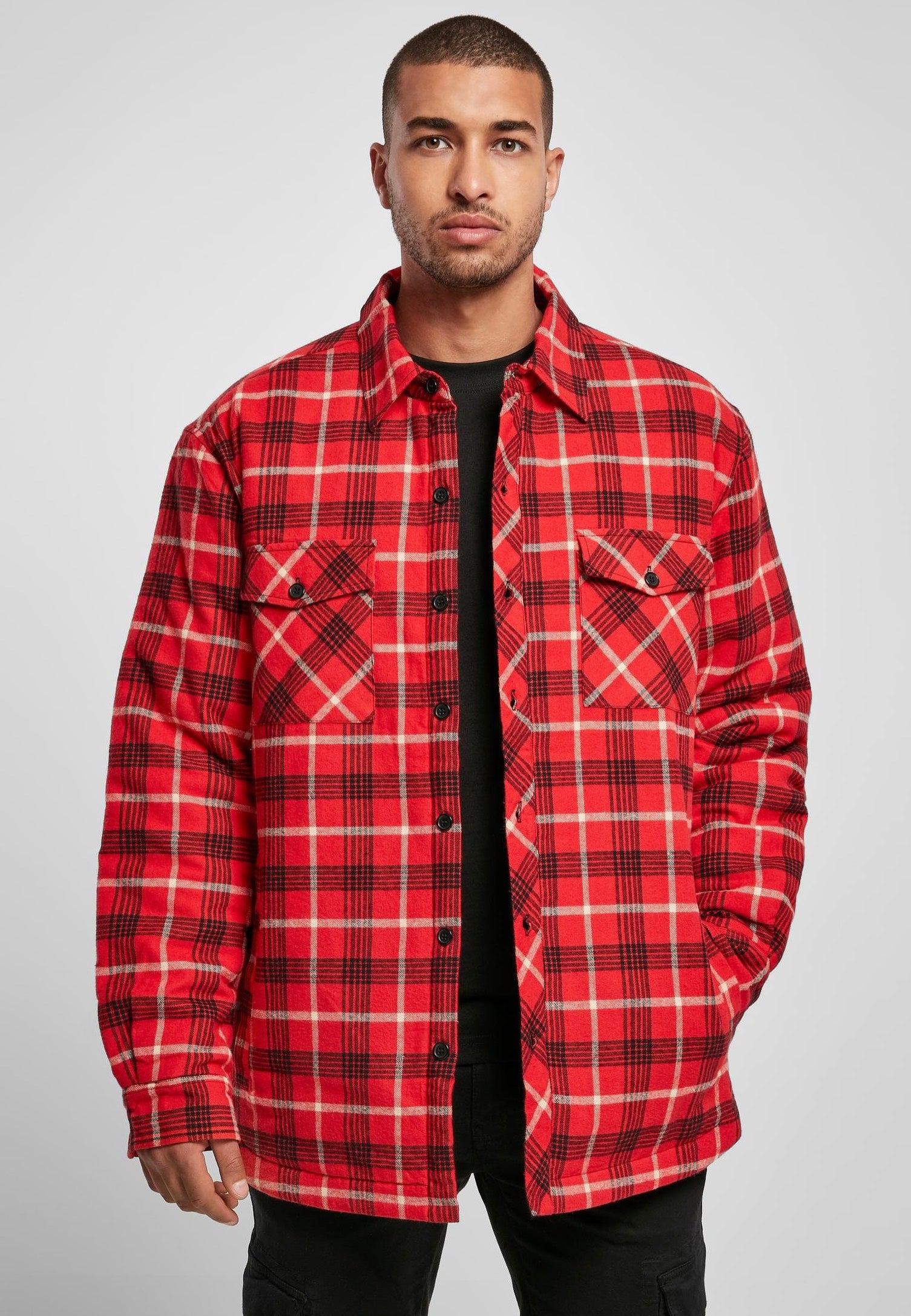 Urban Classics - Plaid Quilted Red/Black - Jacket | Men-Image