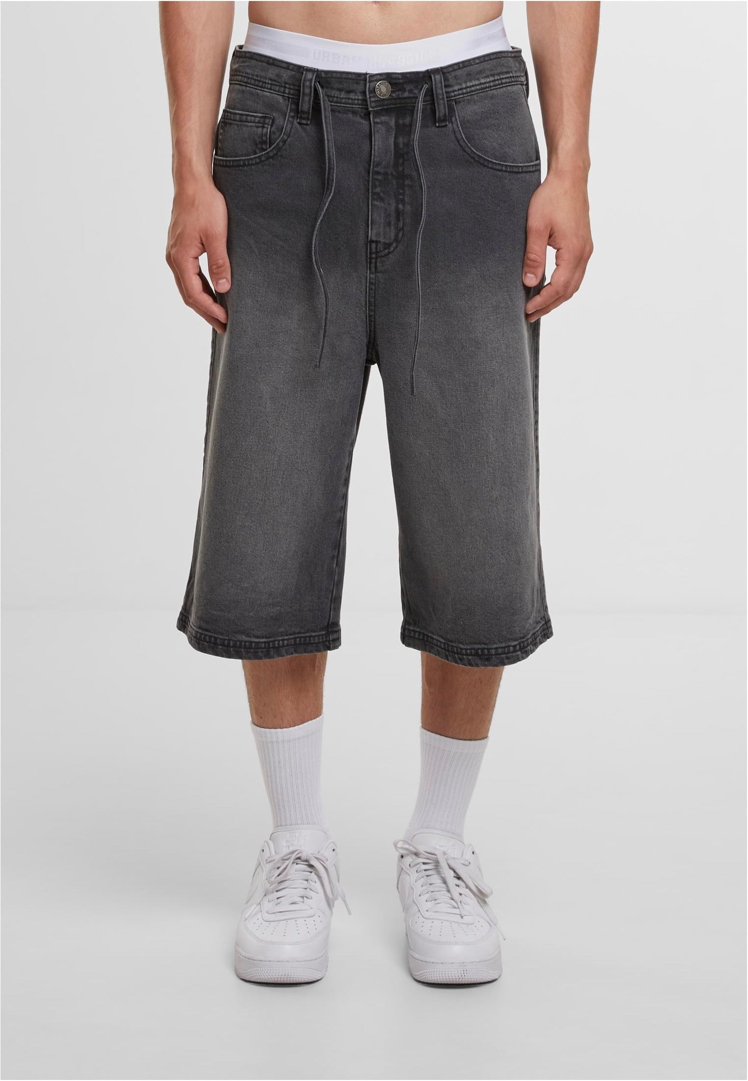 Urban Classics - Skater Shorts With Drawcord Black Washed - Shorts | Men-Image