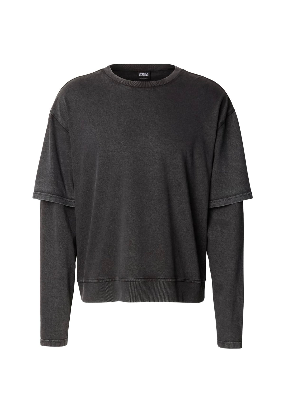 Urban Classics - Washed Double Layered Black - Longsleeve | Men-Image