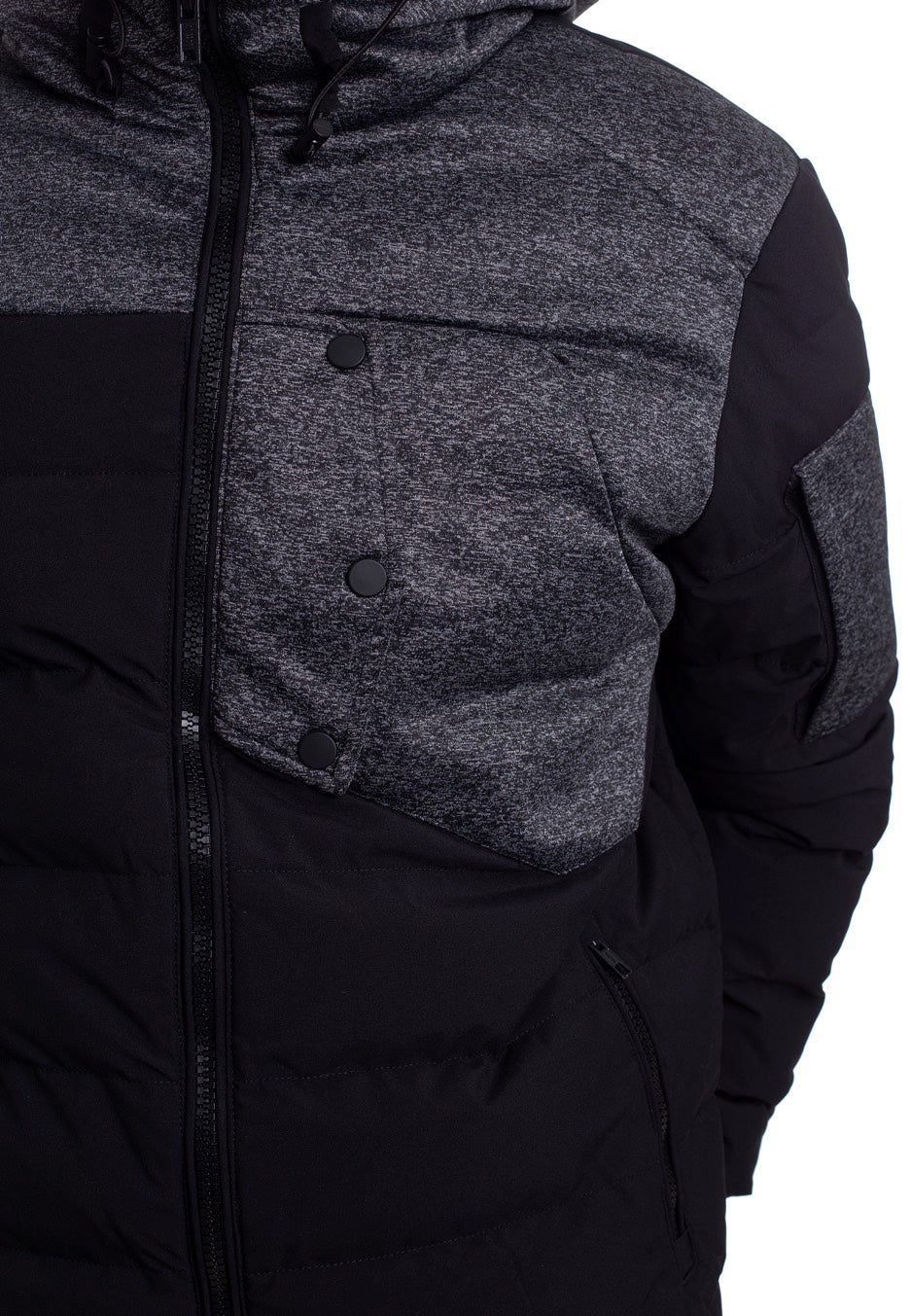 Urban Classics - Hooded Tech Bubble Black/Grey - Jacket | Men-Image
