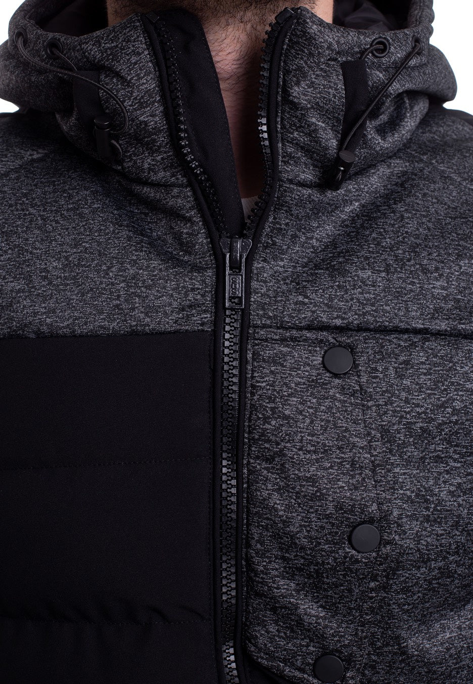 Urban Classics - Hooded Tech Bubble Black/Grey - Jacket | Men-Image