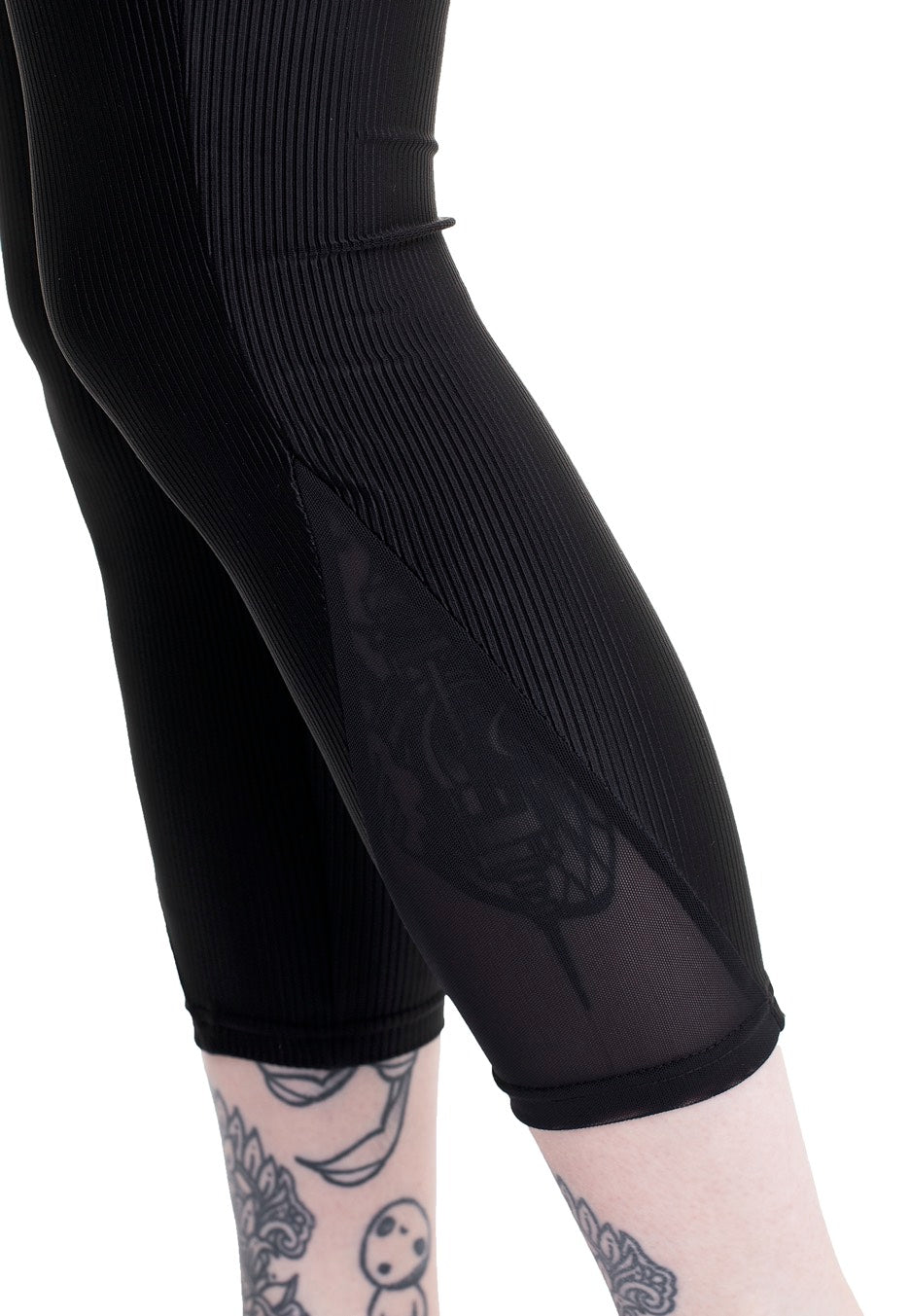 Urban Classics - Ladies High Waist Shiny Rib Pedal Pusher Black - Leggings | Women-Image