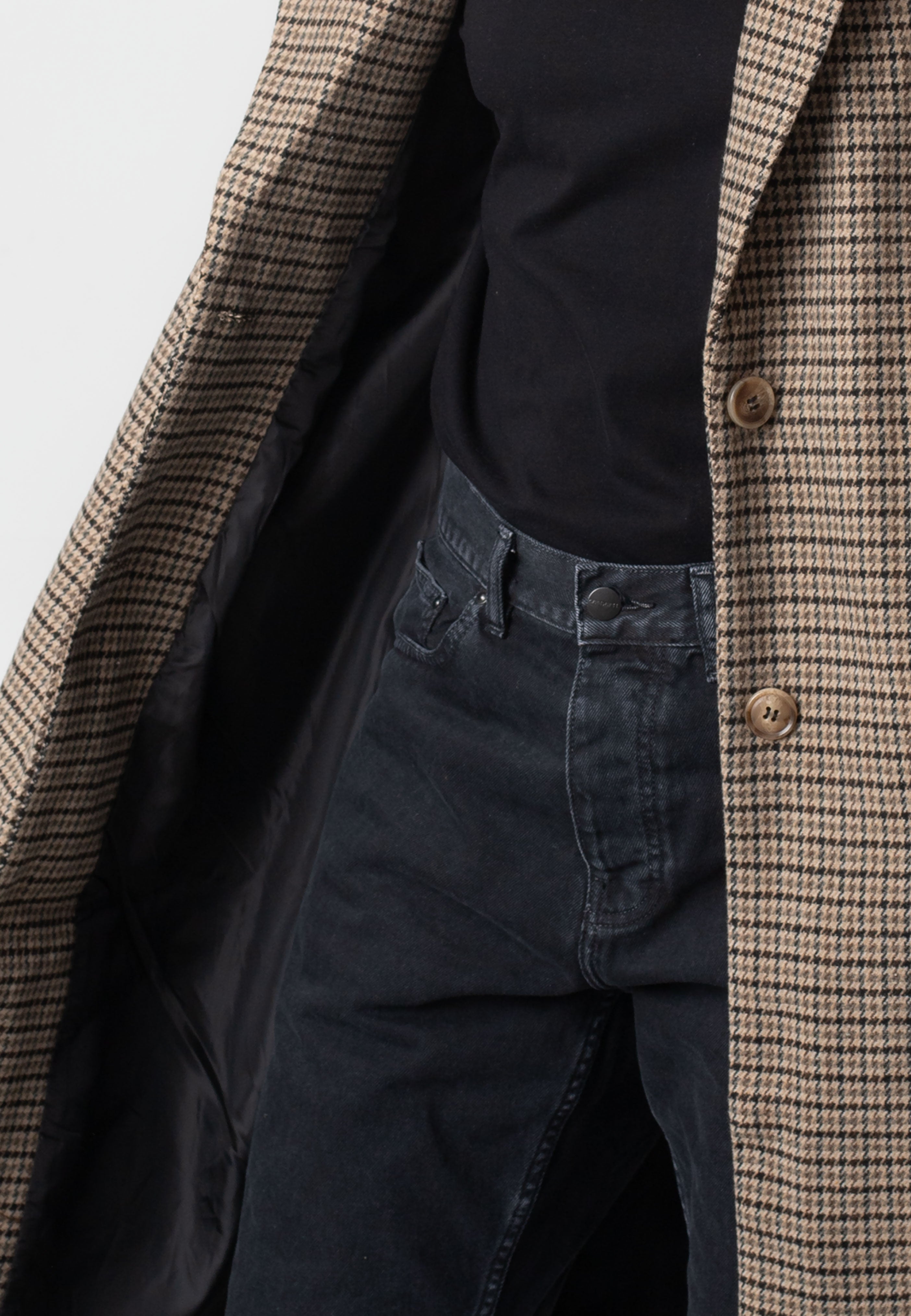 Urban Classics - Ladies Oversized Plaid Unionbeige/Black - Coat | Women-Image