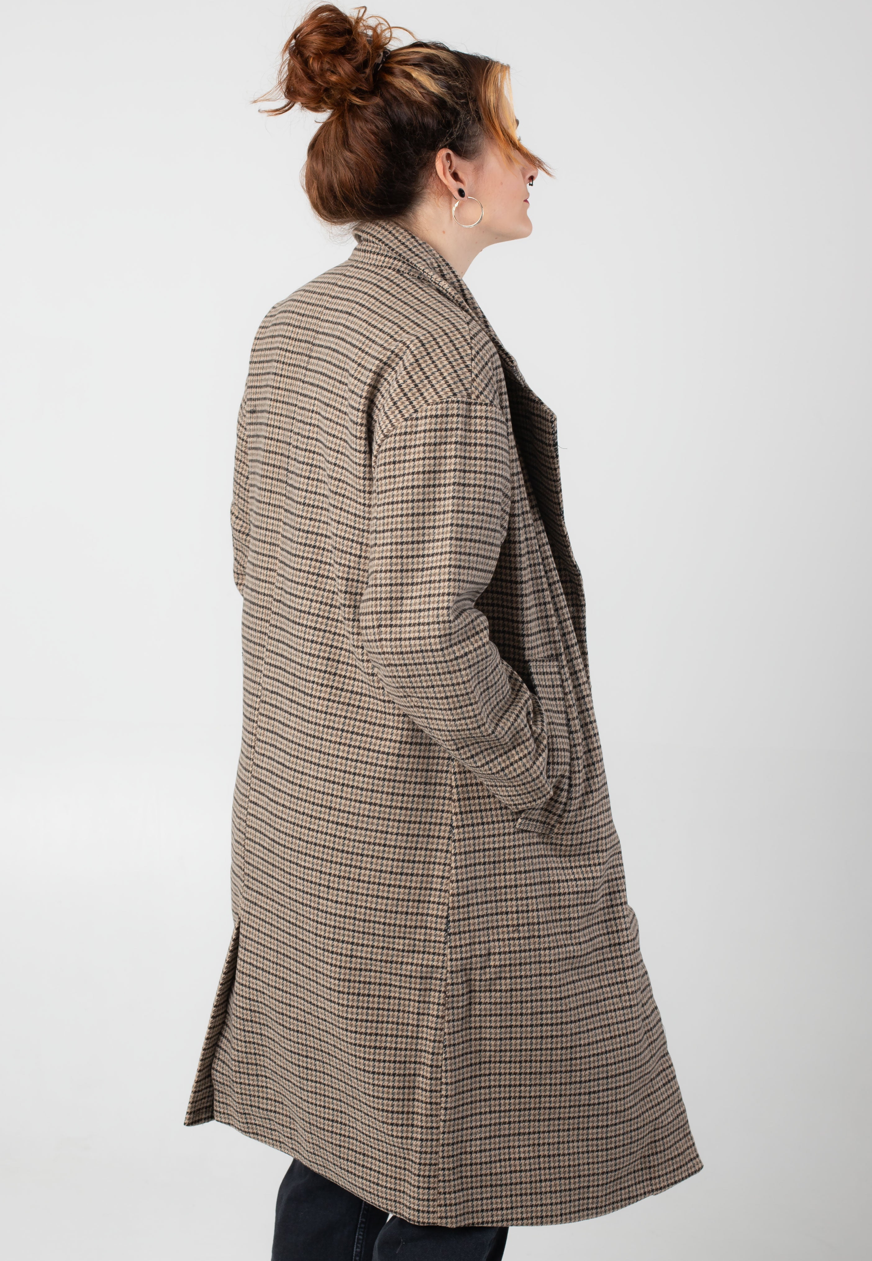 Urban Classics - Ladies Oversized Plaid Unionbeige/Black - Coat | Women-Image