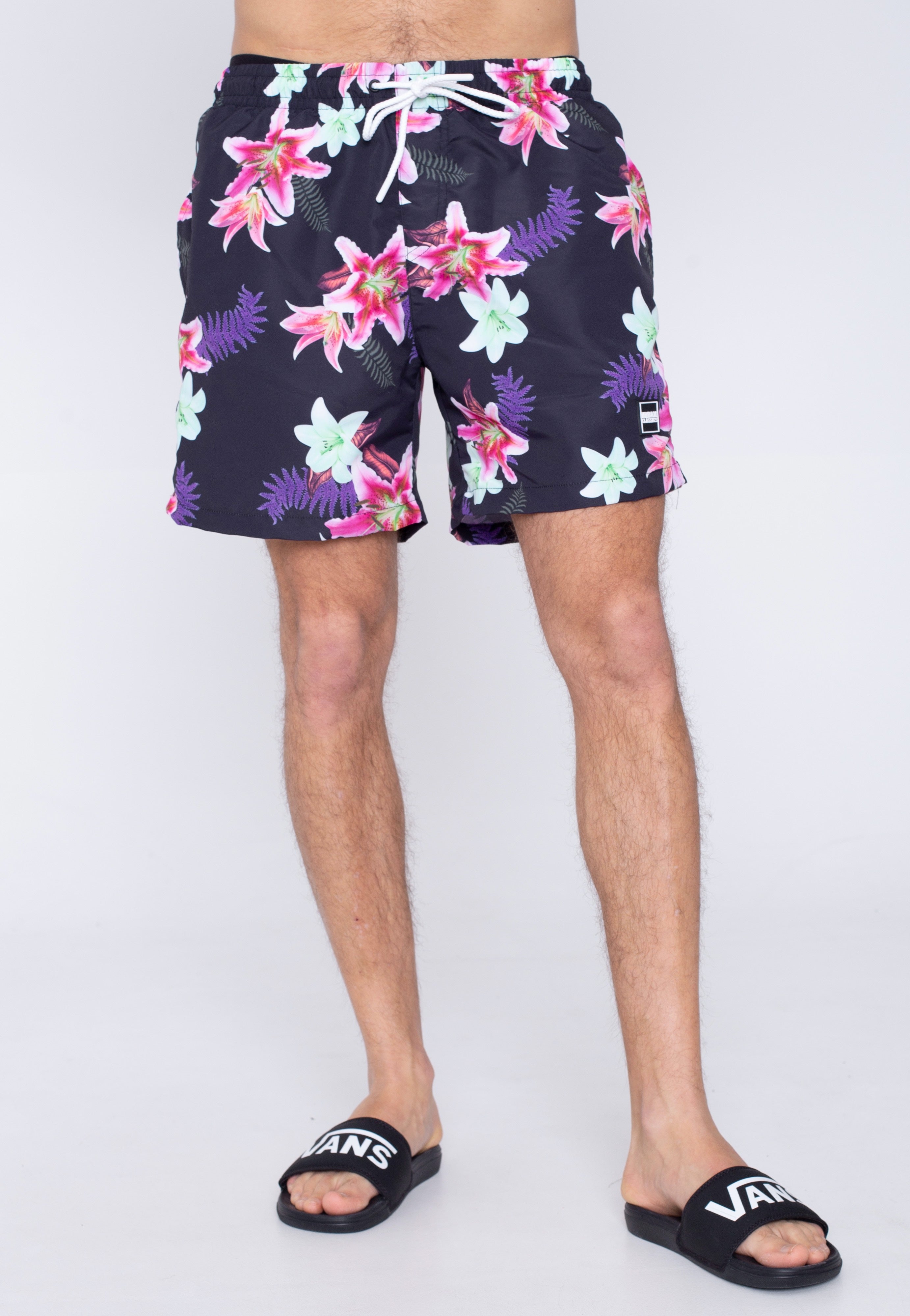 Urban Classics - Pattern Swim Dark Jungle Aop - Board Shorts | Men-Image