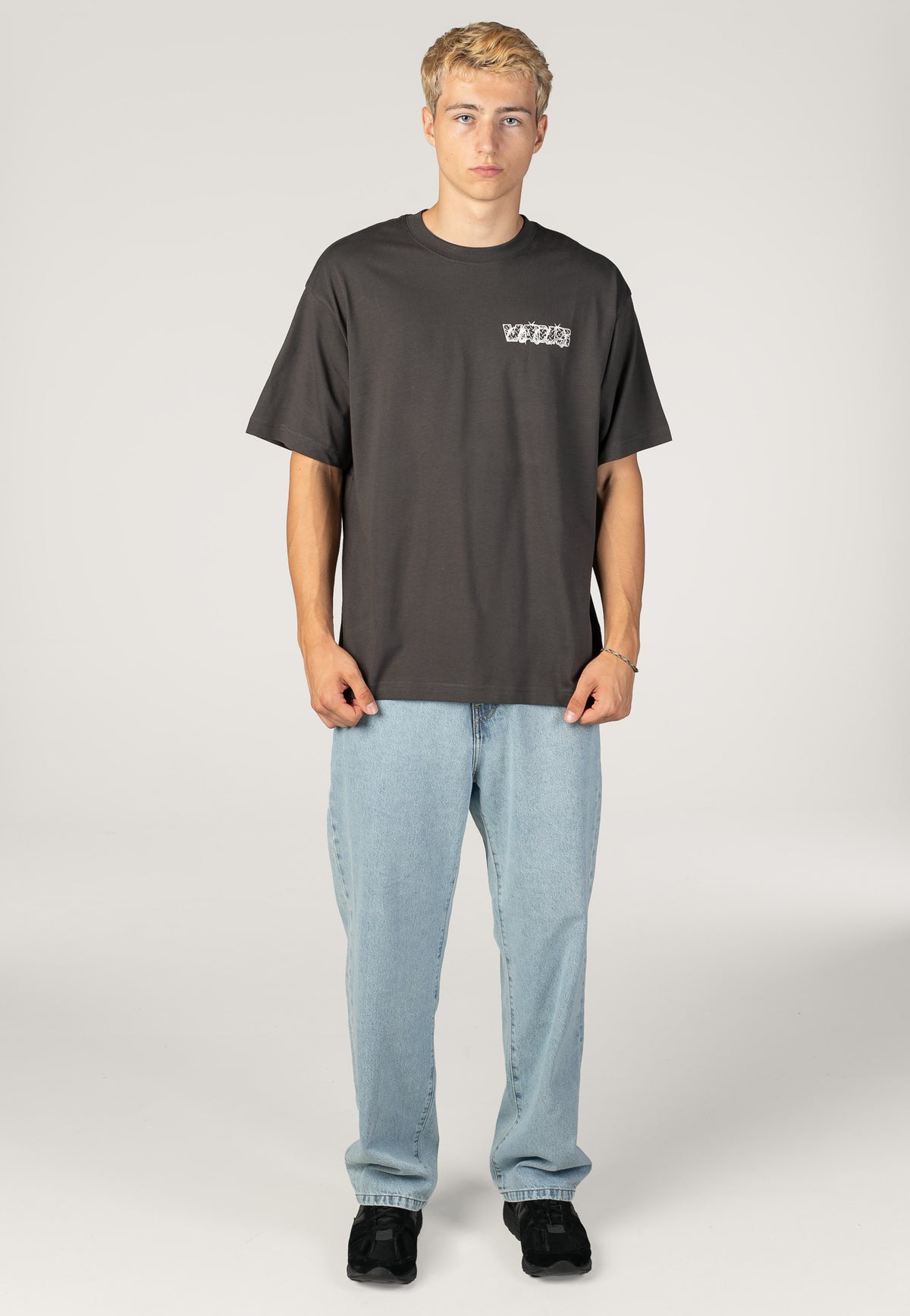 Vans Barbed Wrap Faded Black T-Shirt | Men-Image
