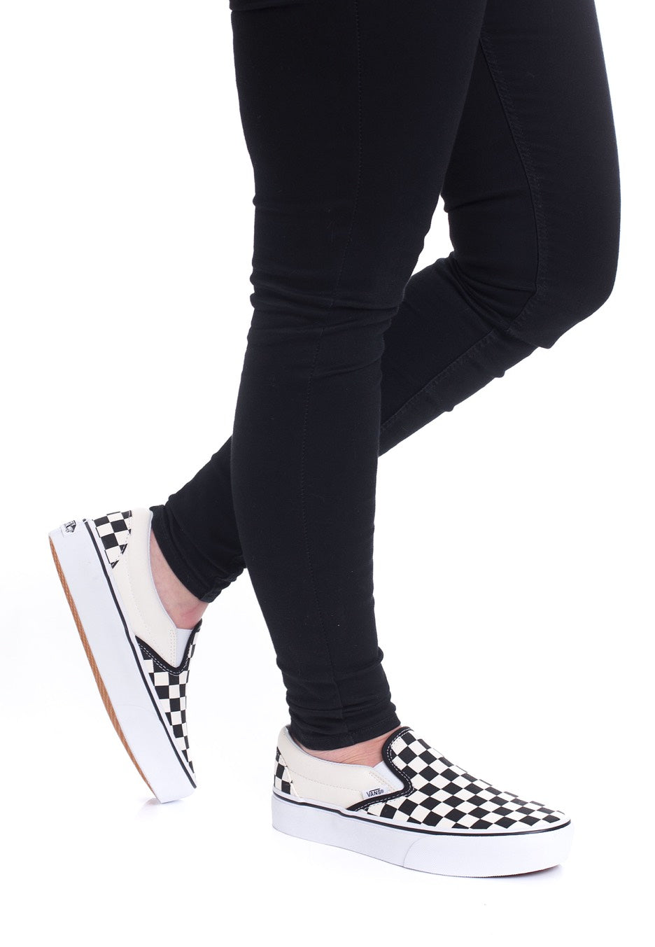 Vans - Classic Slip-On Platform Black And White Checker/White - Girl Shoes | Women-Image