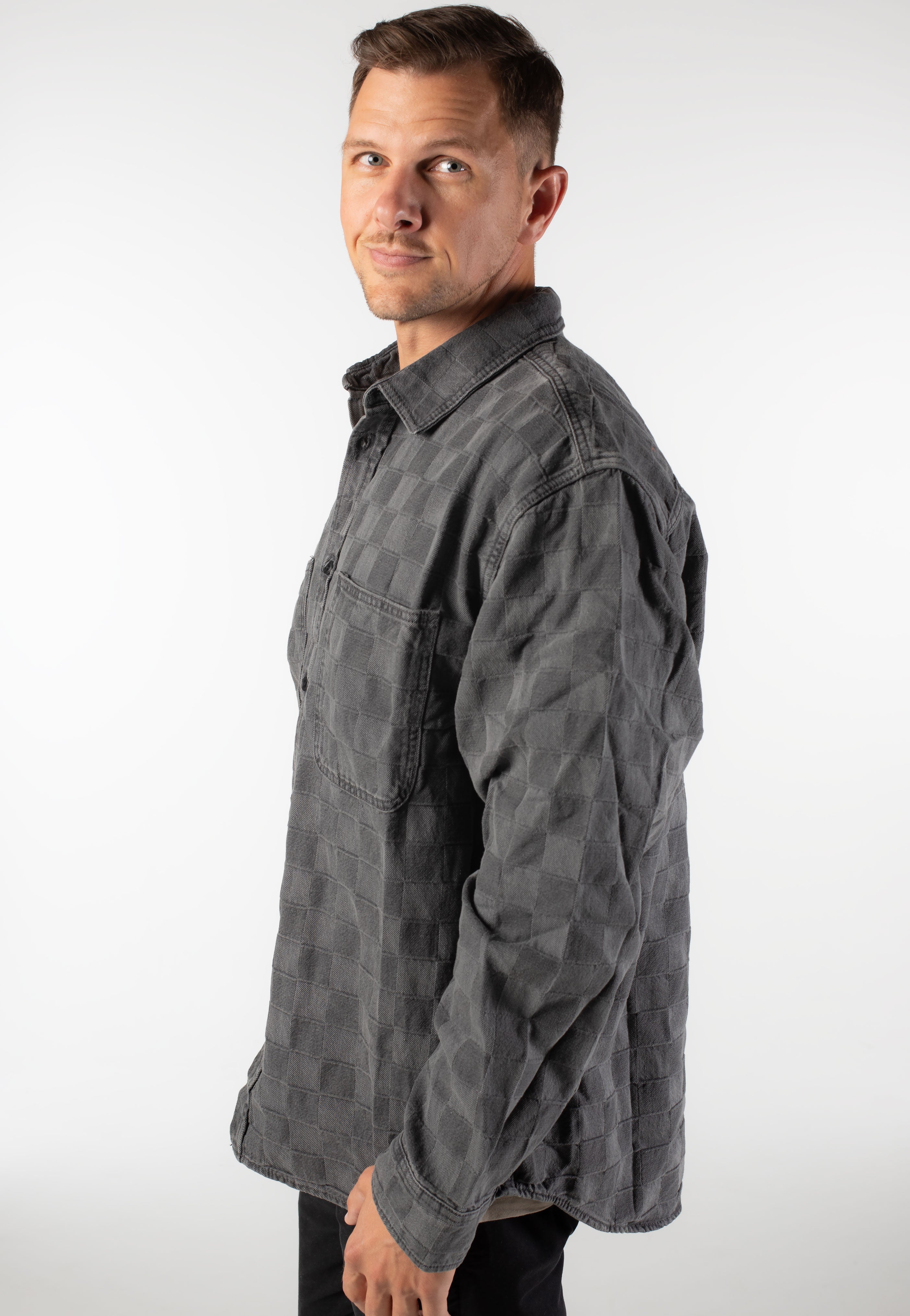 Vans - Hastings Checkerboard Denin Woven Faded Black - Shirt | Men-Image