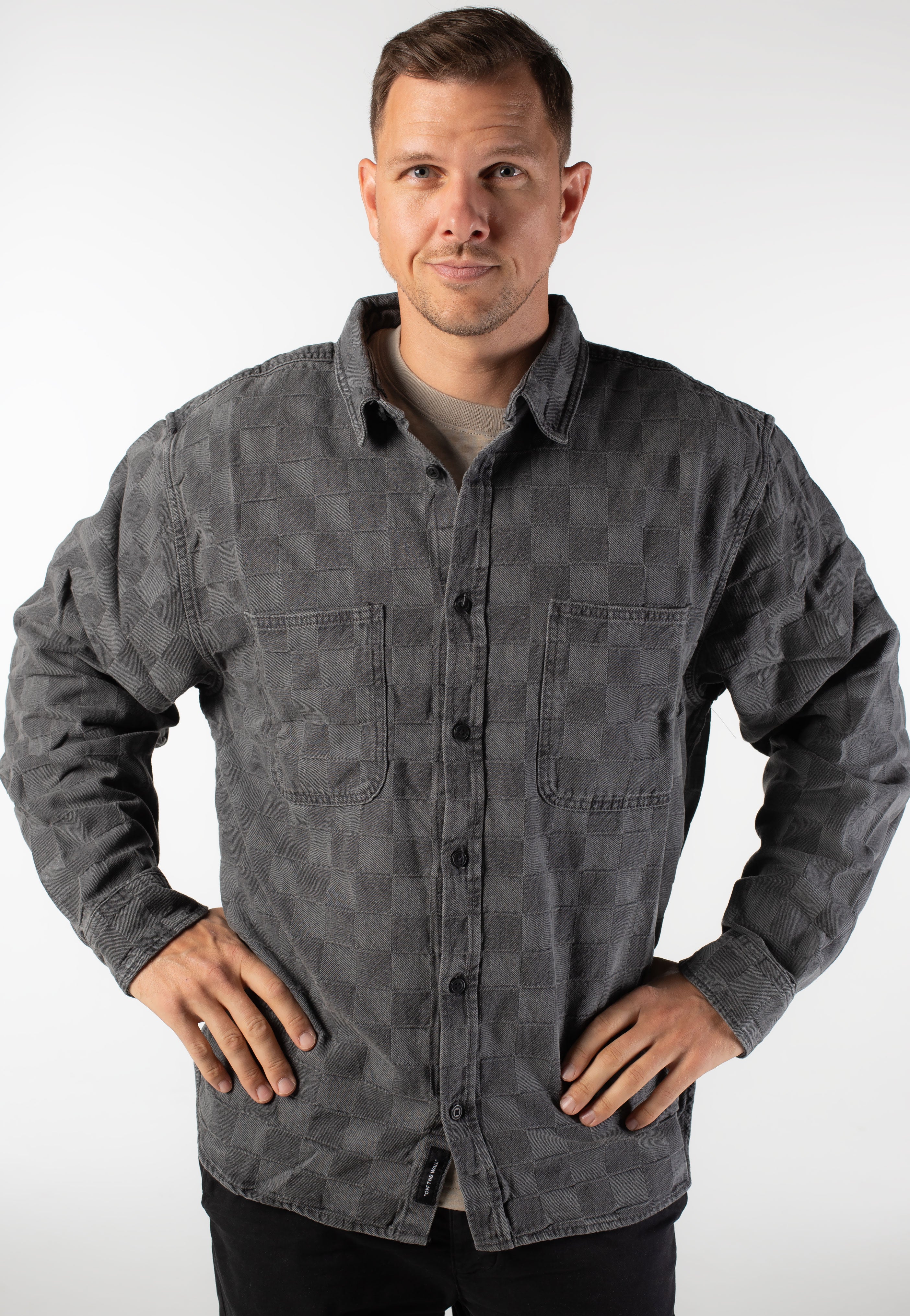 Vans - Hastings Checkerboard Denin Woven Faded Black - Shirt | Men-Image