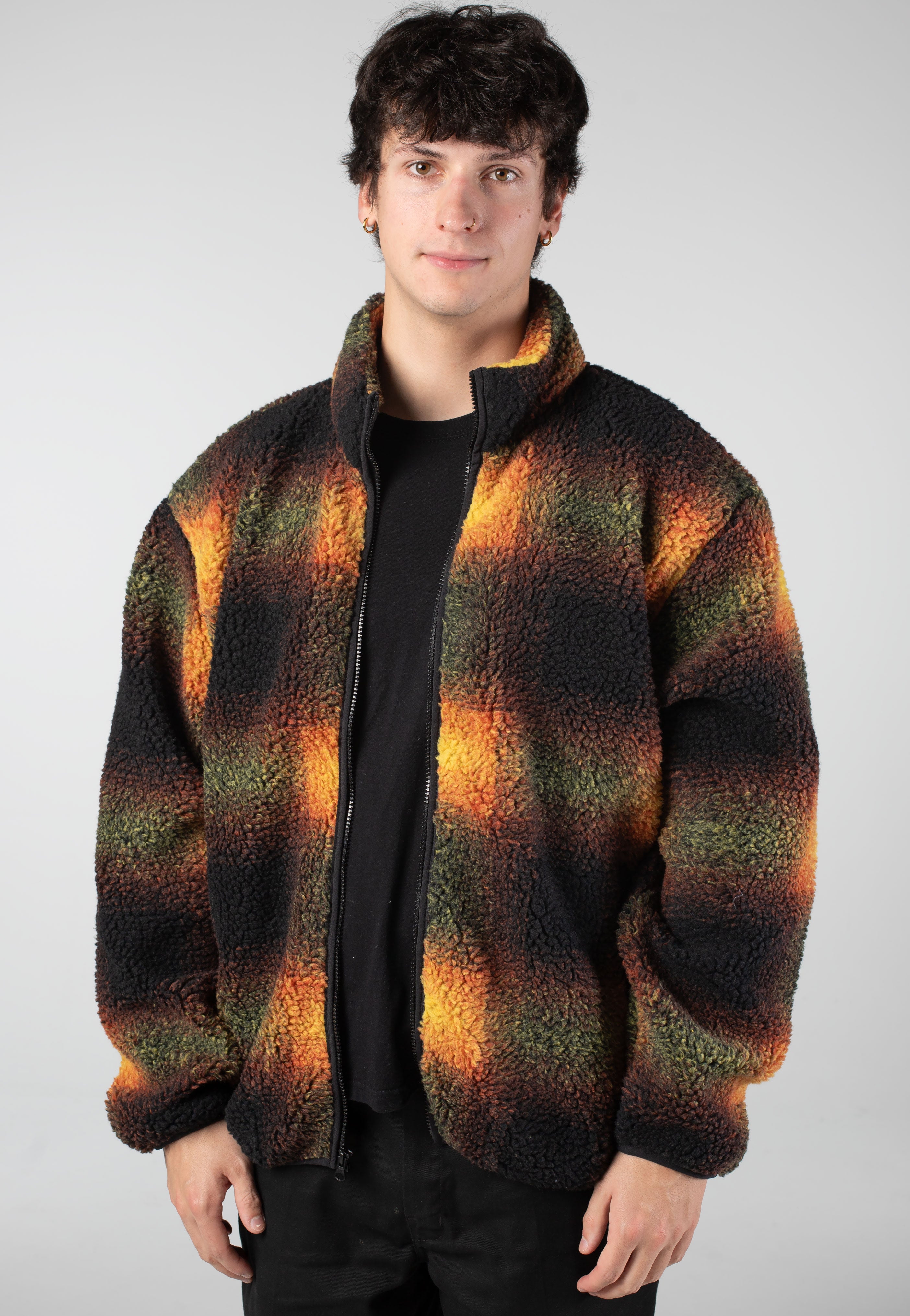 Vans - Heights Sherpa Full Zip Black/Herritage Mustard - Jacket | Men-Image