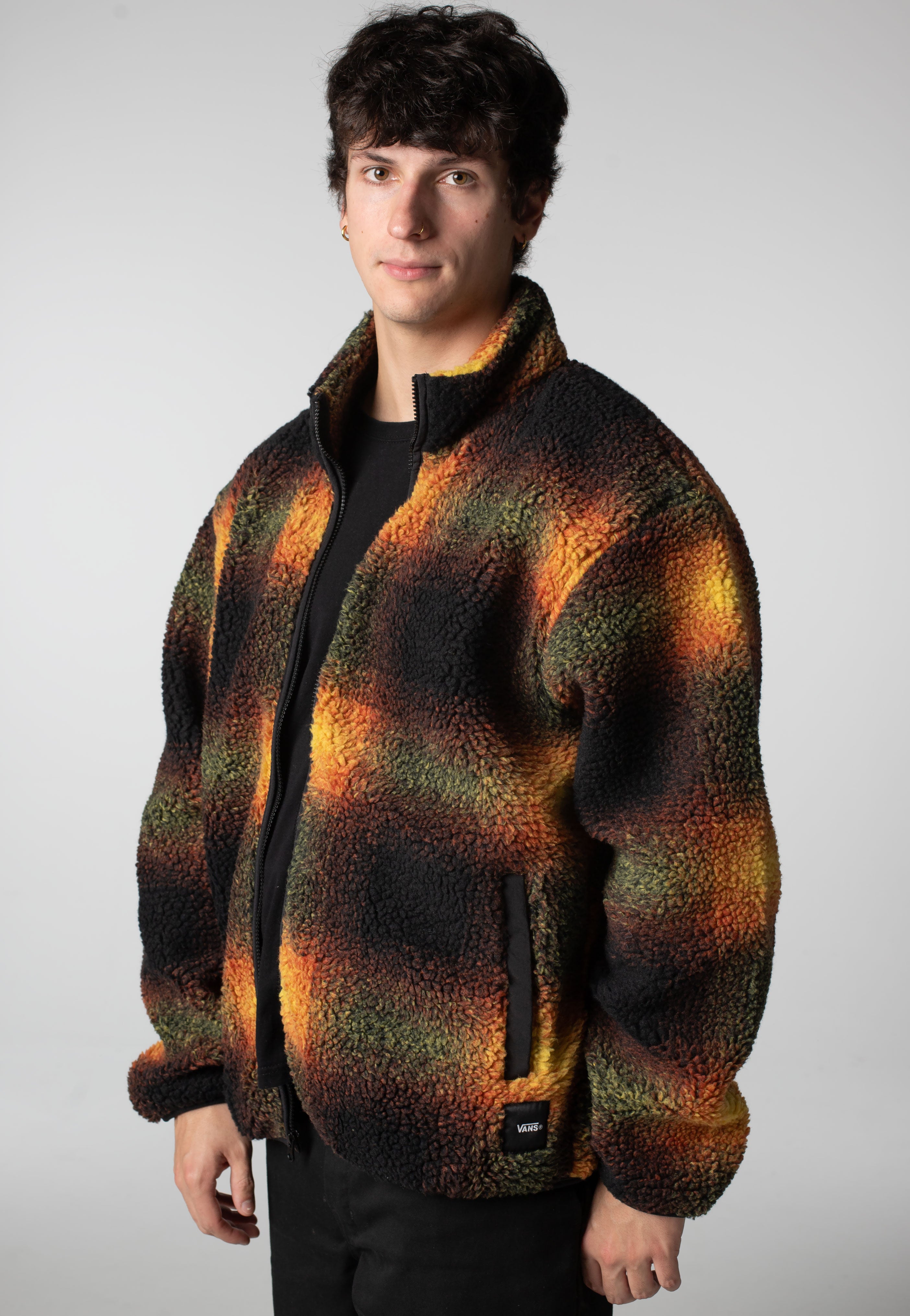 Vans - Heights Sherpa Full Zip Black/Herritage Mustard - Jacket | Men-Image