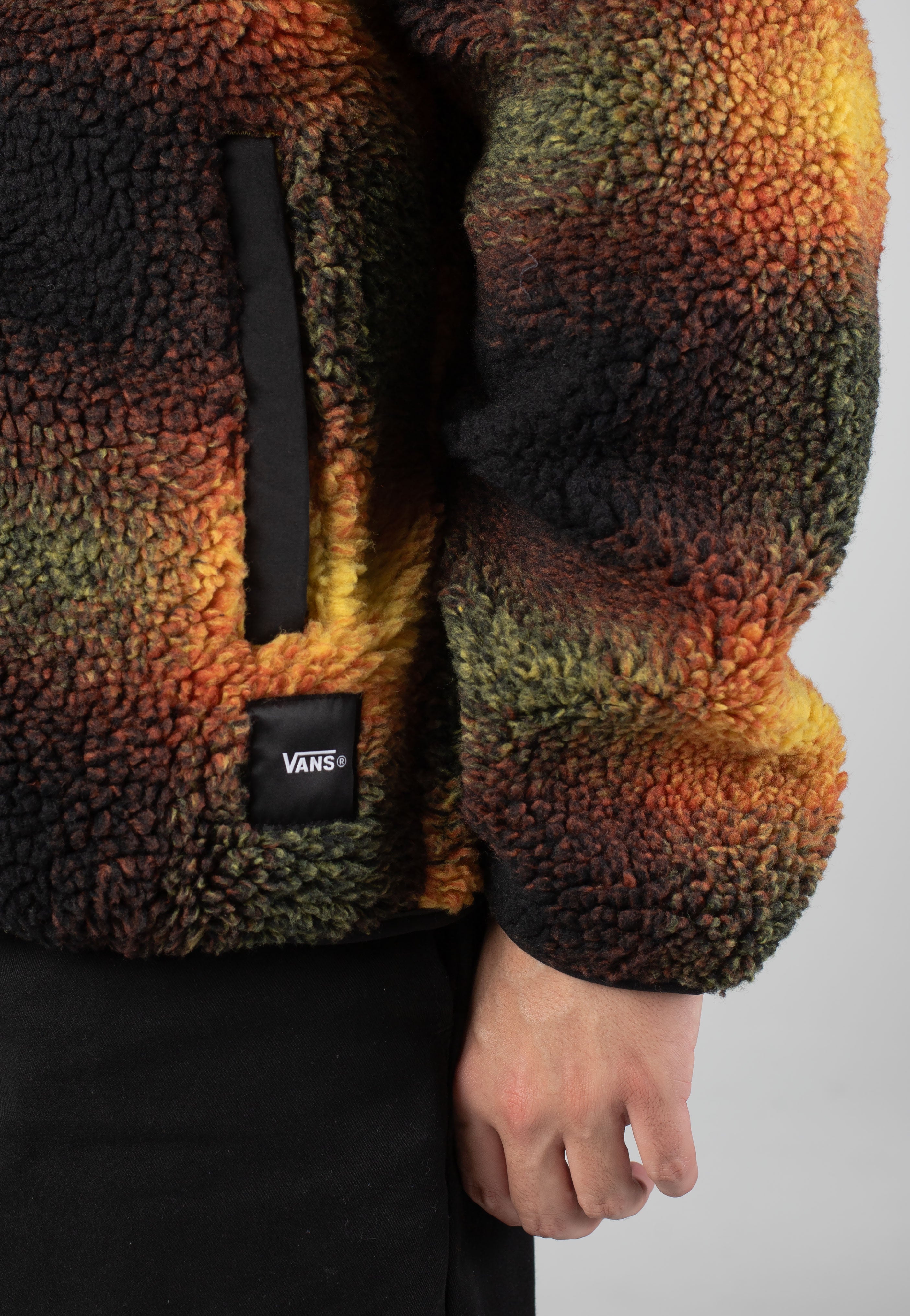 Vans - Heights Sherpa Full Zip Black/Herritage Mustard - Jacket | Men-Image