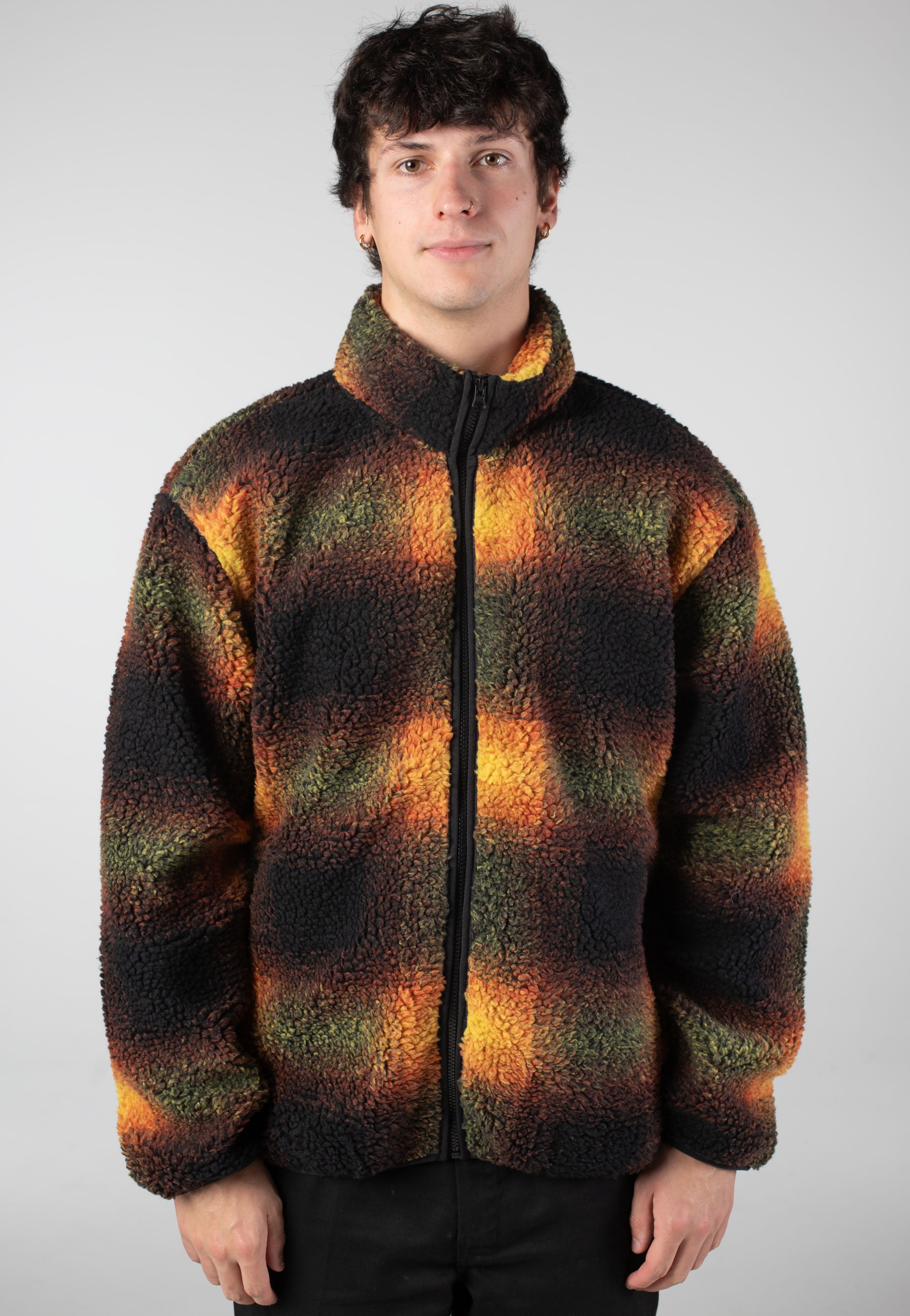 Vans - Heights Sherpa Full Zip Black/Herritage Mustard - Jacket | Men-Image