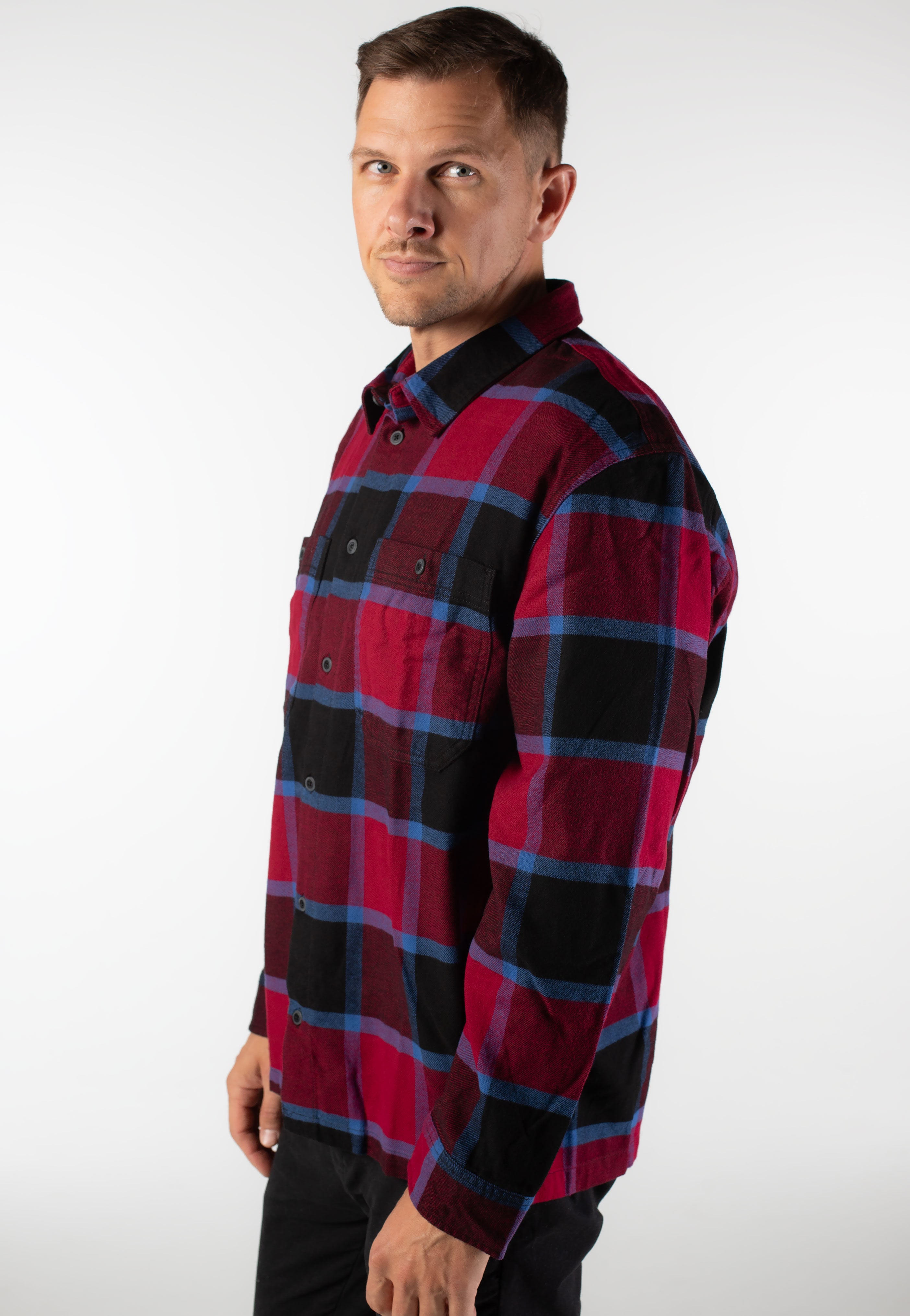 Vans - Larkspur Plaid Flannel Bordeaux/Black - Shirt | Men-Image