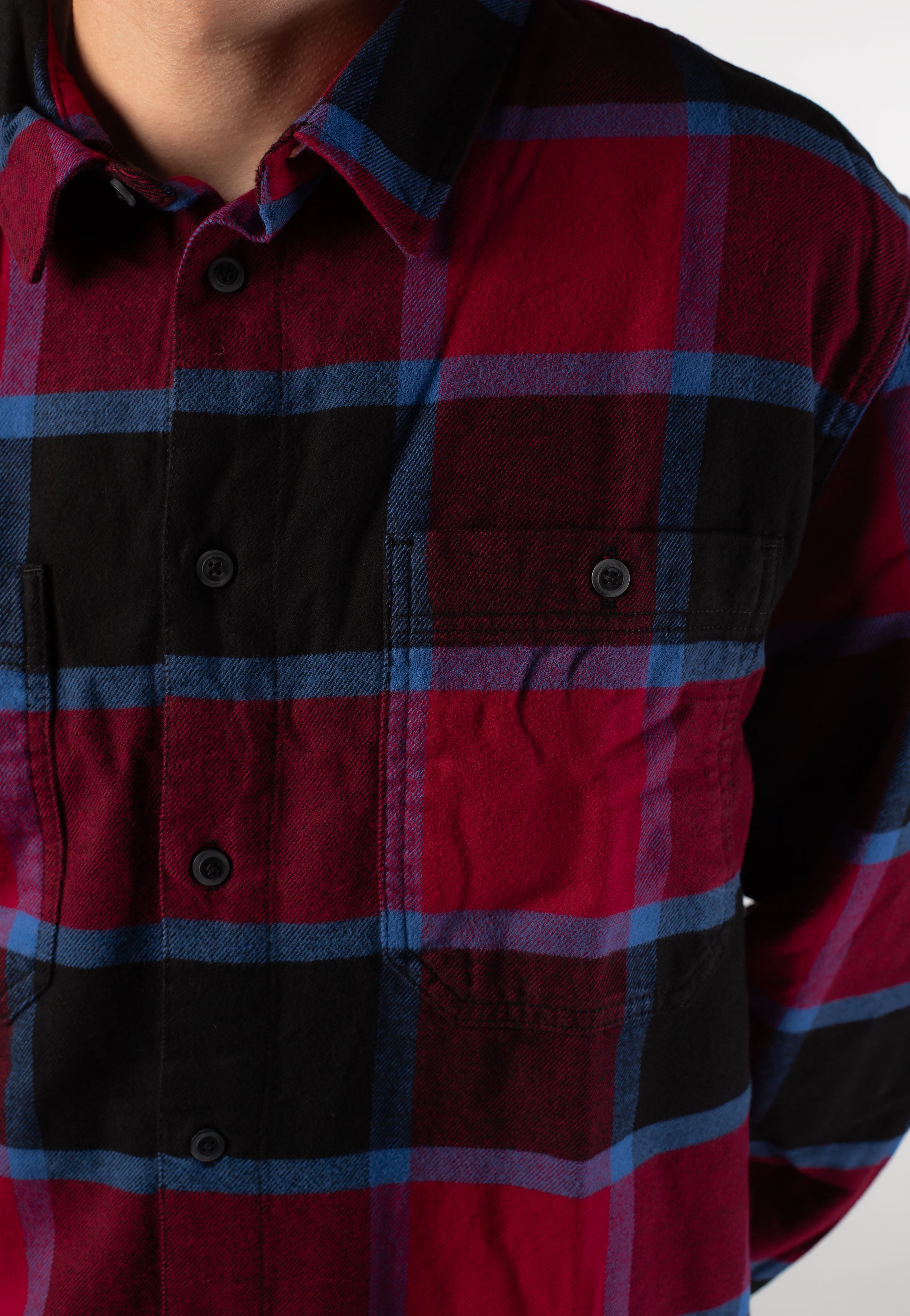 Vans - Larkspur Plaid Flannel Bordeaux/Black - Shirt | Men-Image