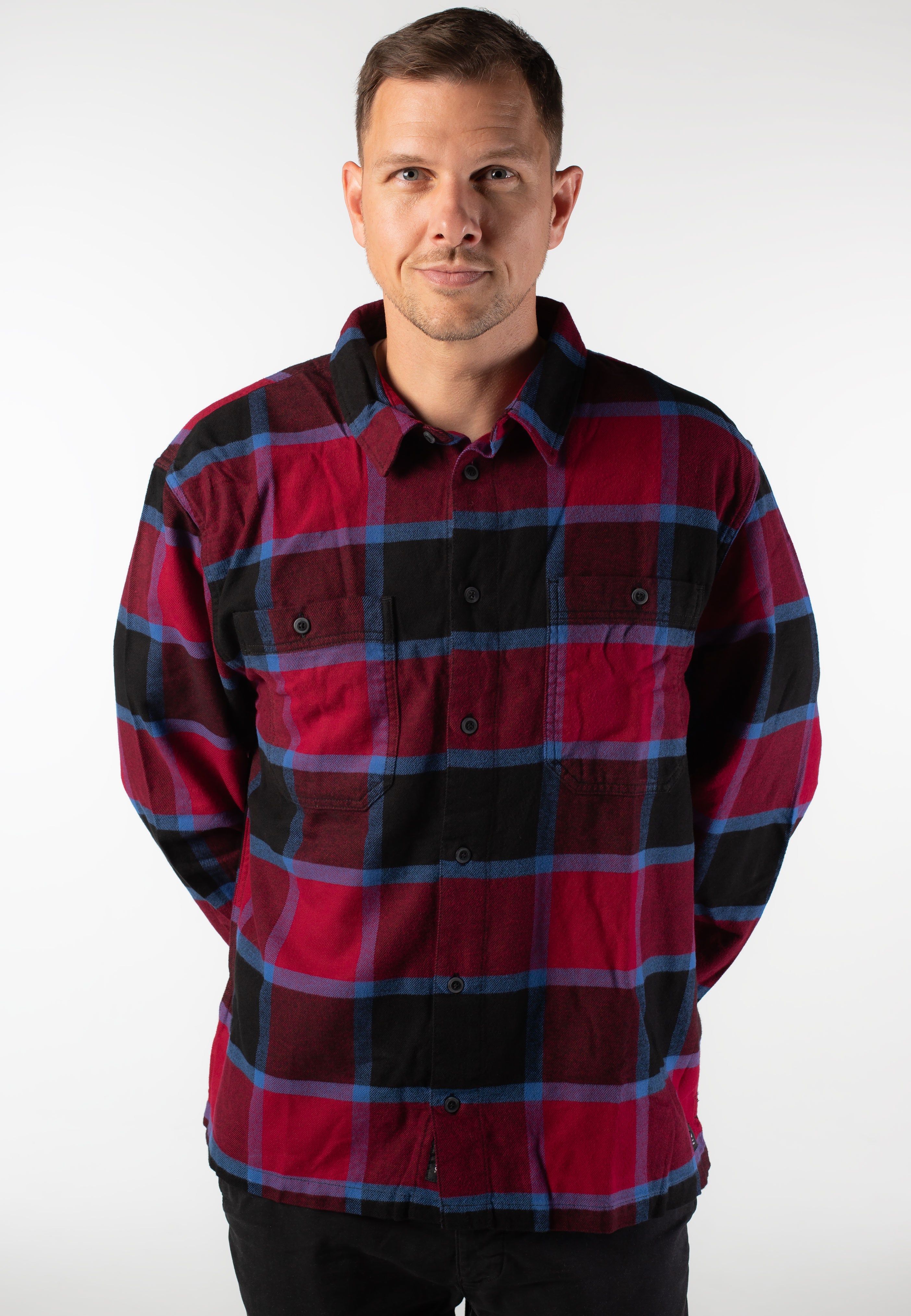 Vans - Larkspur Plaid Flannel Bordeaux/Black - Shirt | Men-Image