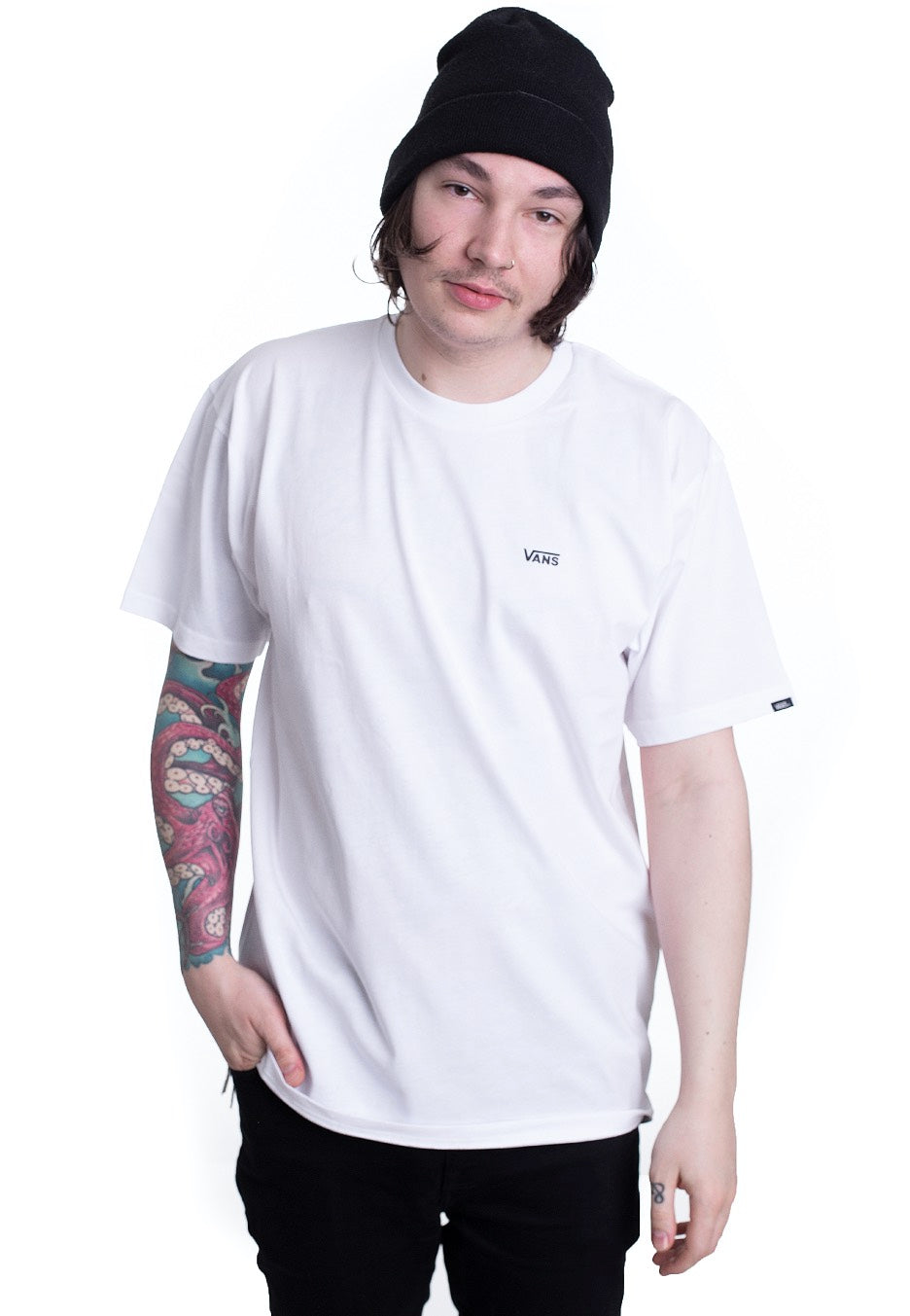 Vans - Left Chest LOG O Tee White/Black - T-Shirt | Men-Image