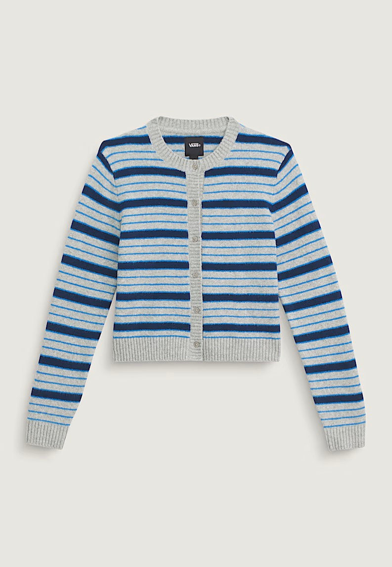 Vans - LX Dolly Stripe Cement Heather/Brightazure - Cardigan | Women-Image