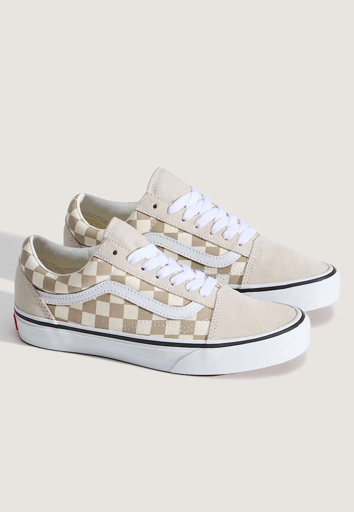 Vans - Old Skool Checkerboard Oatmeal - Girl Shoes | Women-Image