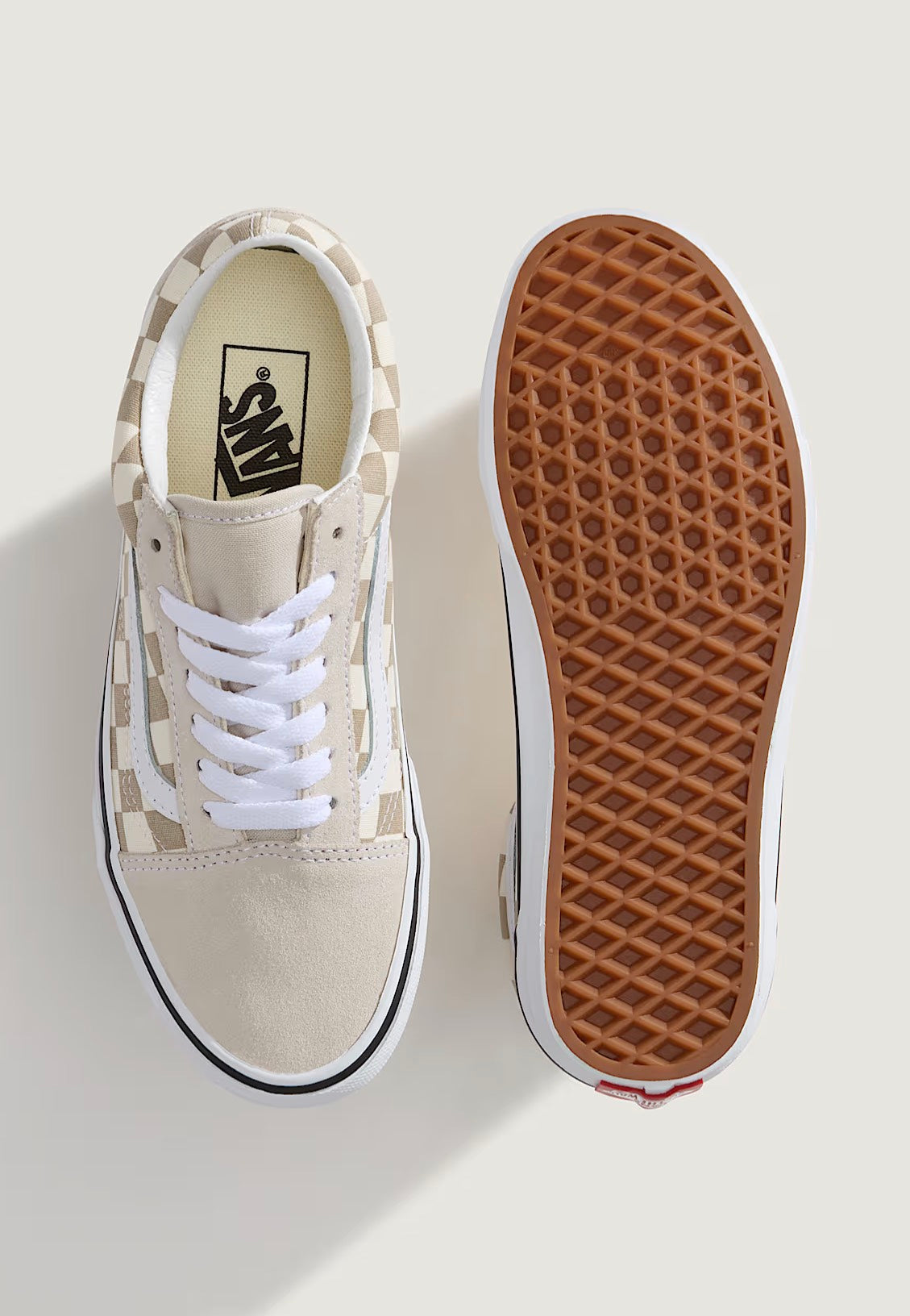 Vans - Old Skool Checkerboard Oatmeal - Girl Shoes | Women-Image