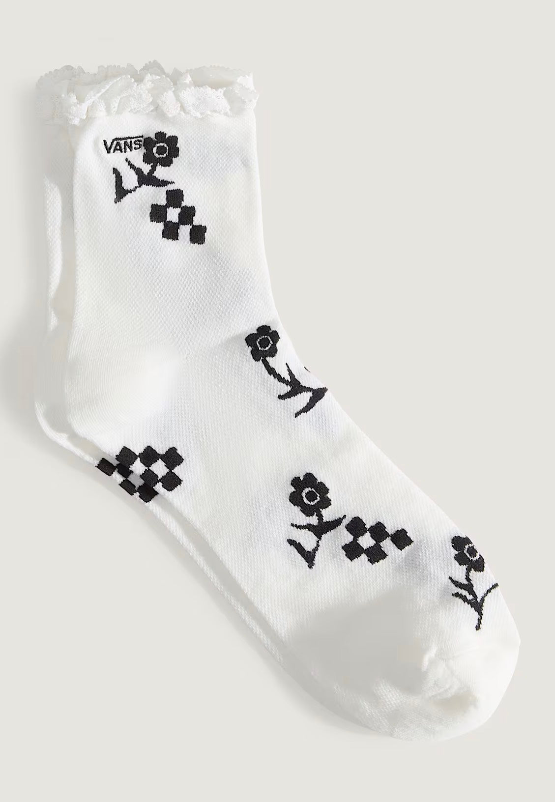 Vans - Sereno Lace Crew Marshmallow/Black - Socks | Neutral-Image