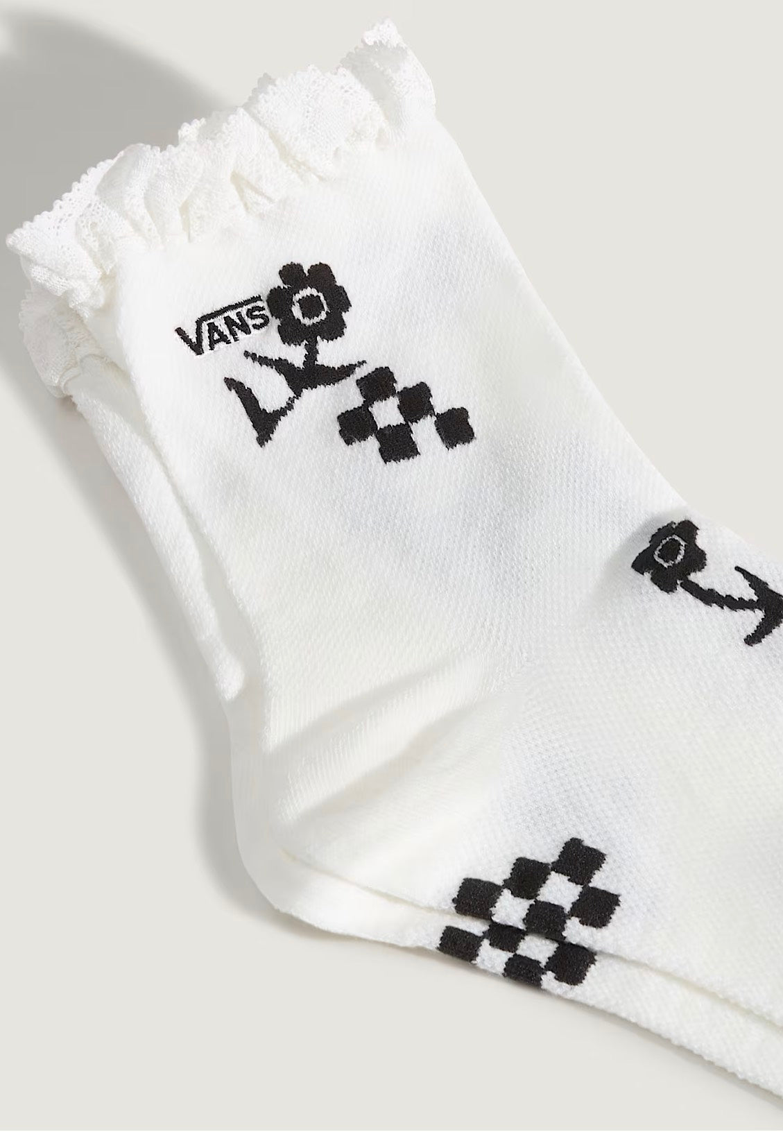 Vans - Sereno Lace Crew Marshmallow/Black - Socks | Neutral-Image