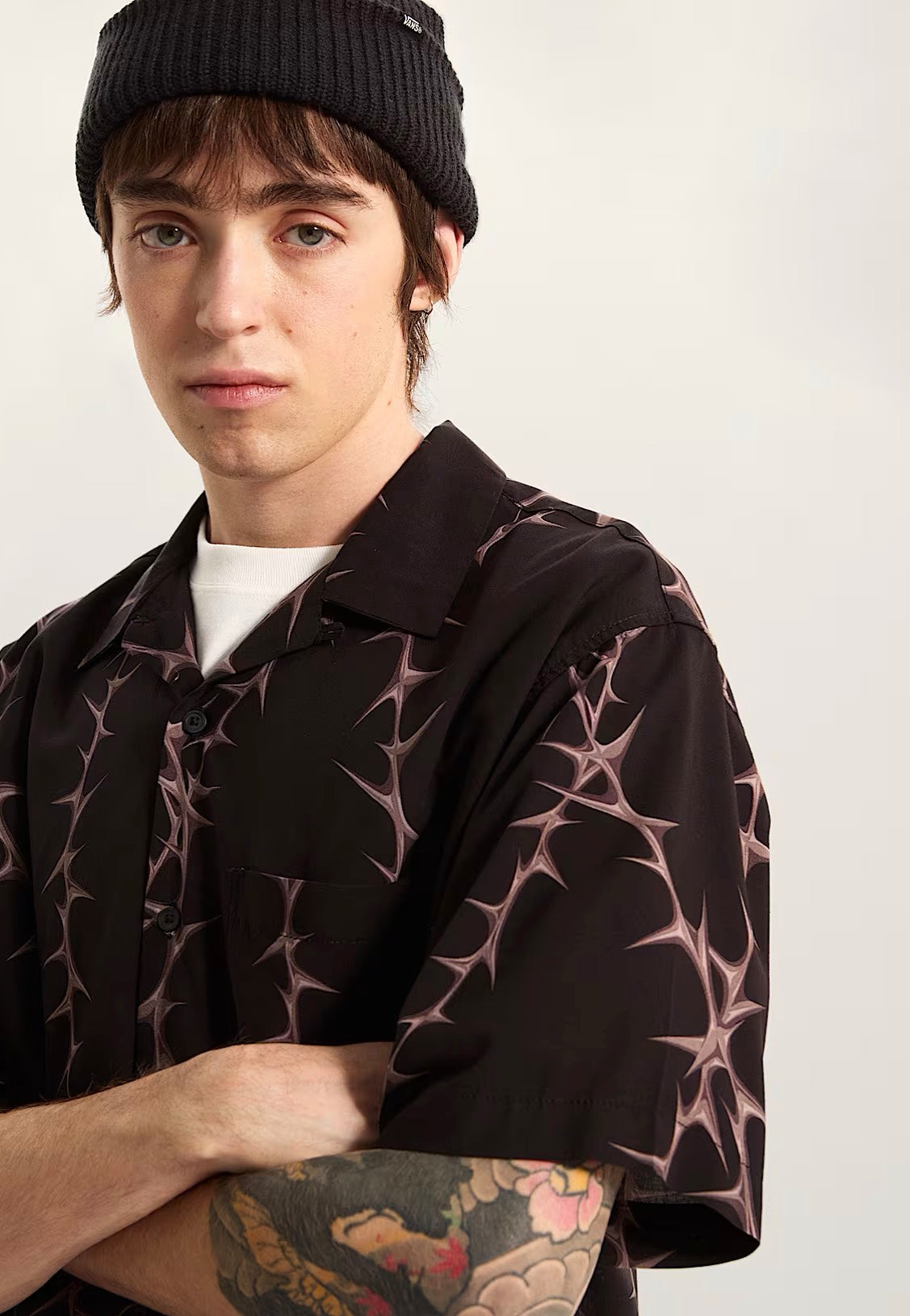 Vans - Van Doren Printed Camp Black - Shirt | Men-Image