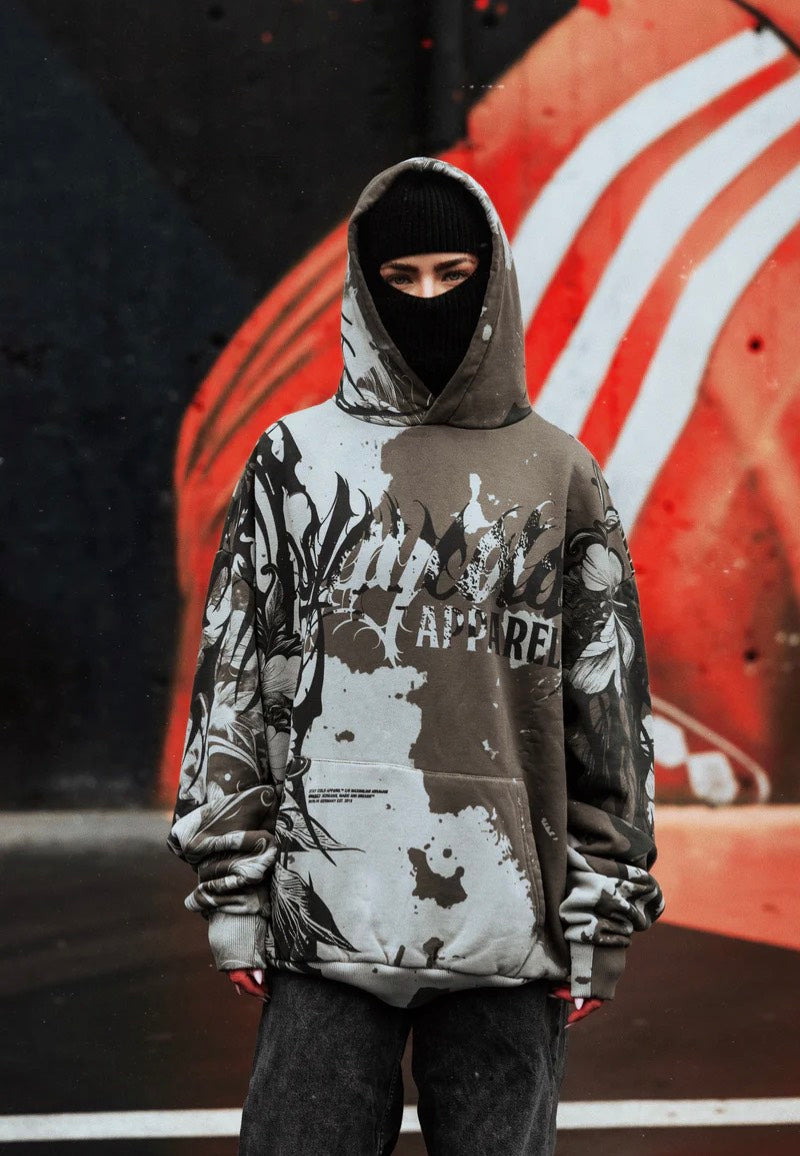 Stay Cold Apparel - Veins Of Velvet Heavy Oversized Grey - Hoodie | Neutral-Image