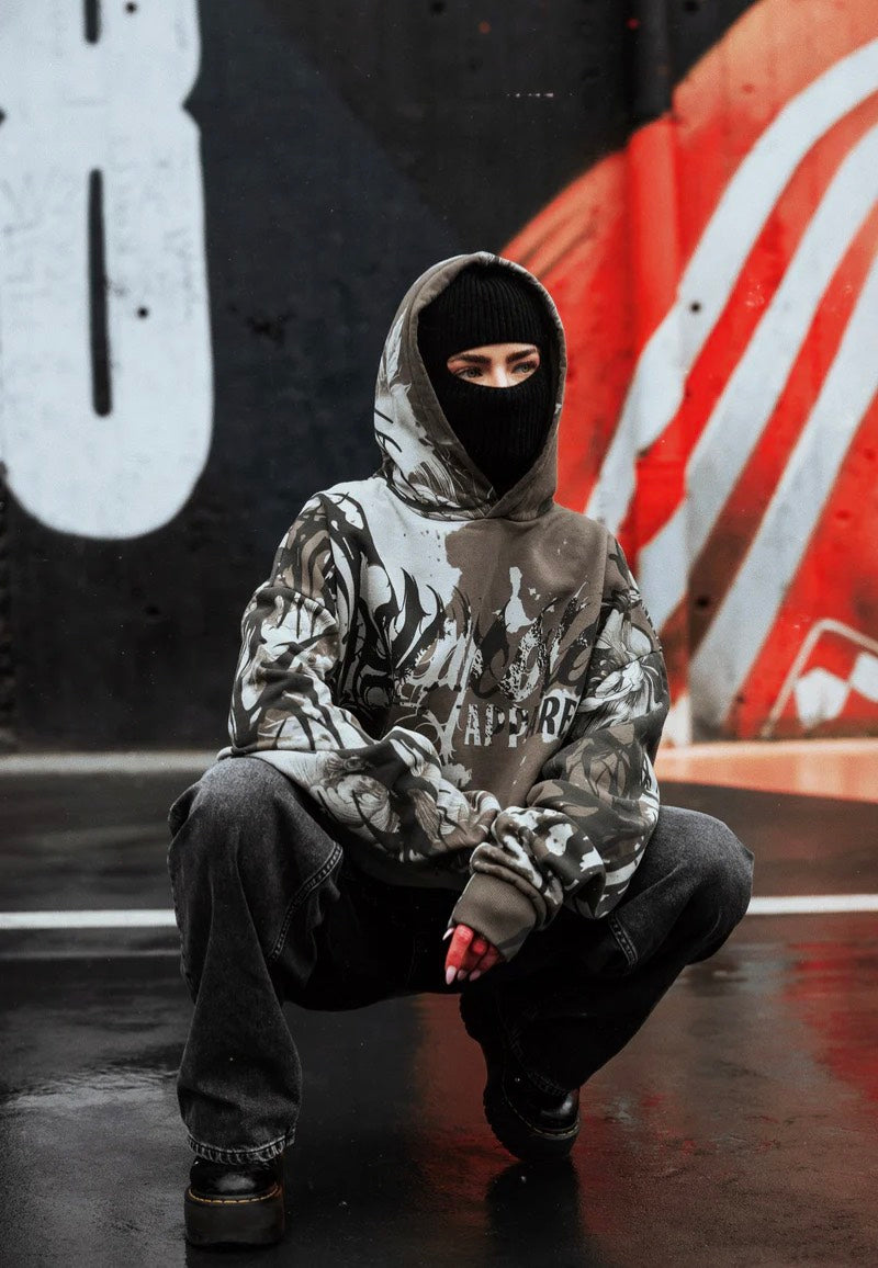 Stay Cold Apparel - Veins Of Velvet Heavy Oversized Grey - Hoodie | Neutral-Image