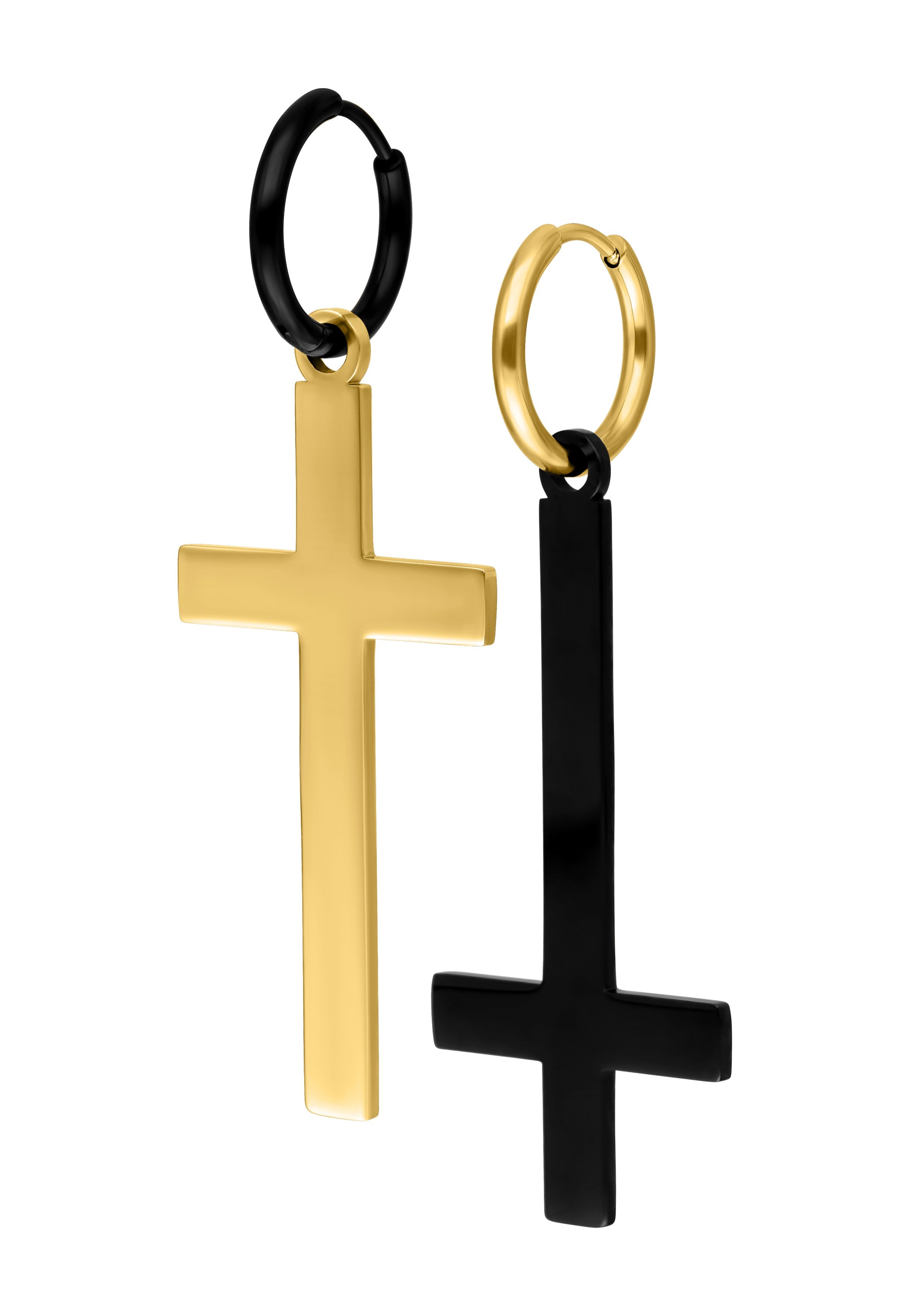 Wildcat x Verena Venus - Cross Hoops Gold/Black - Earrings | Neutral-Image