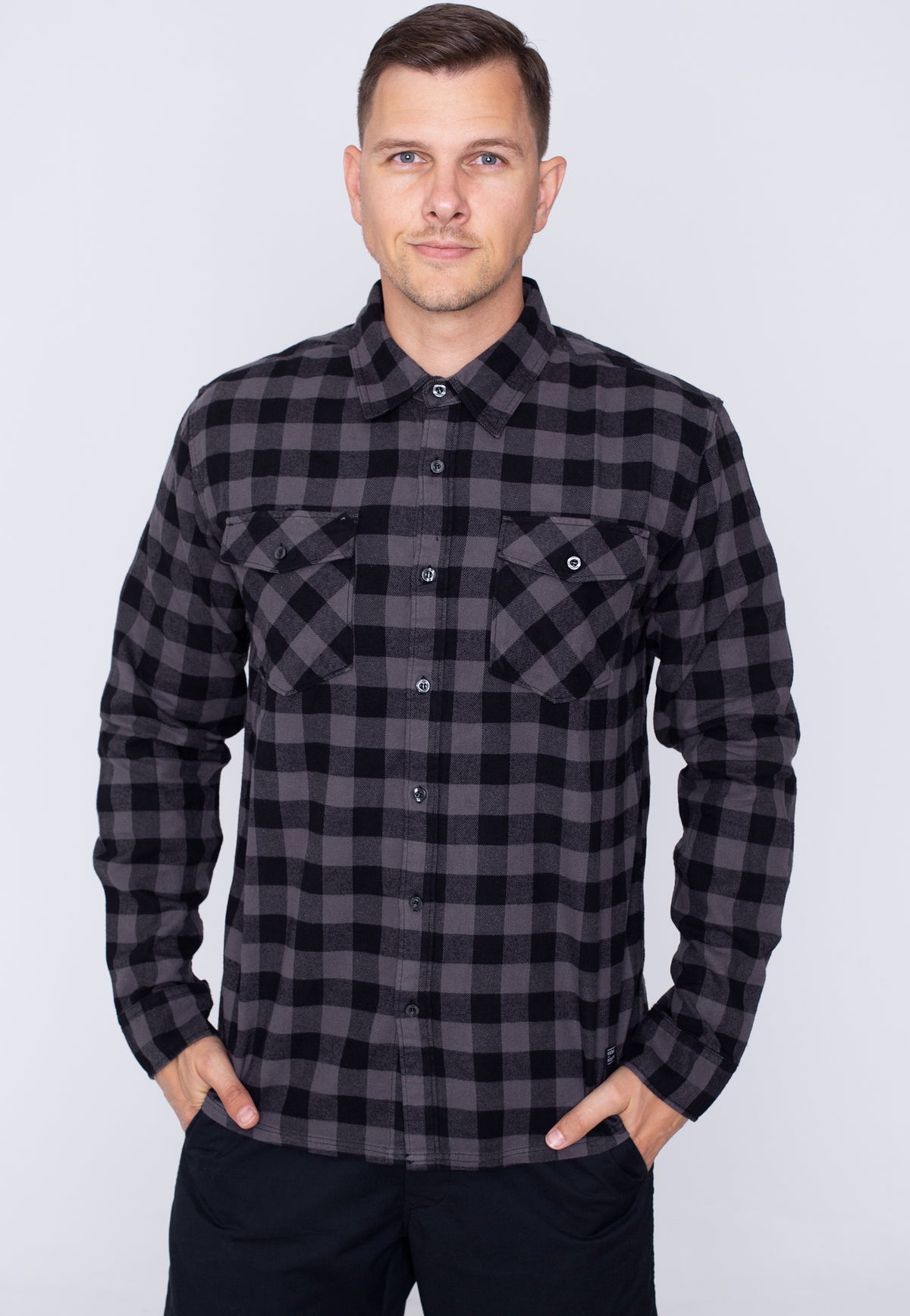 Vintage Industries Harley Grey Check Paita | Men-Image
