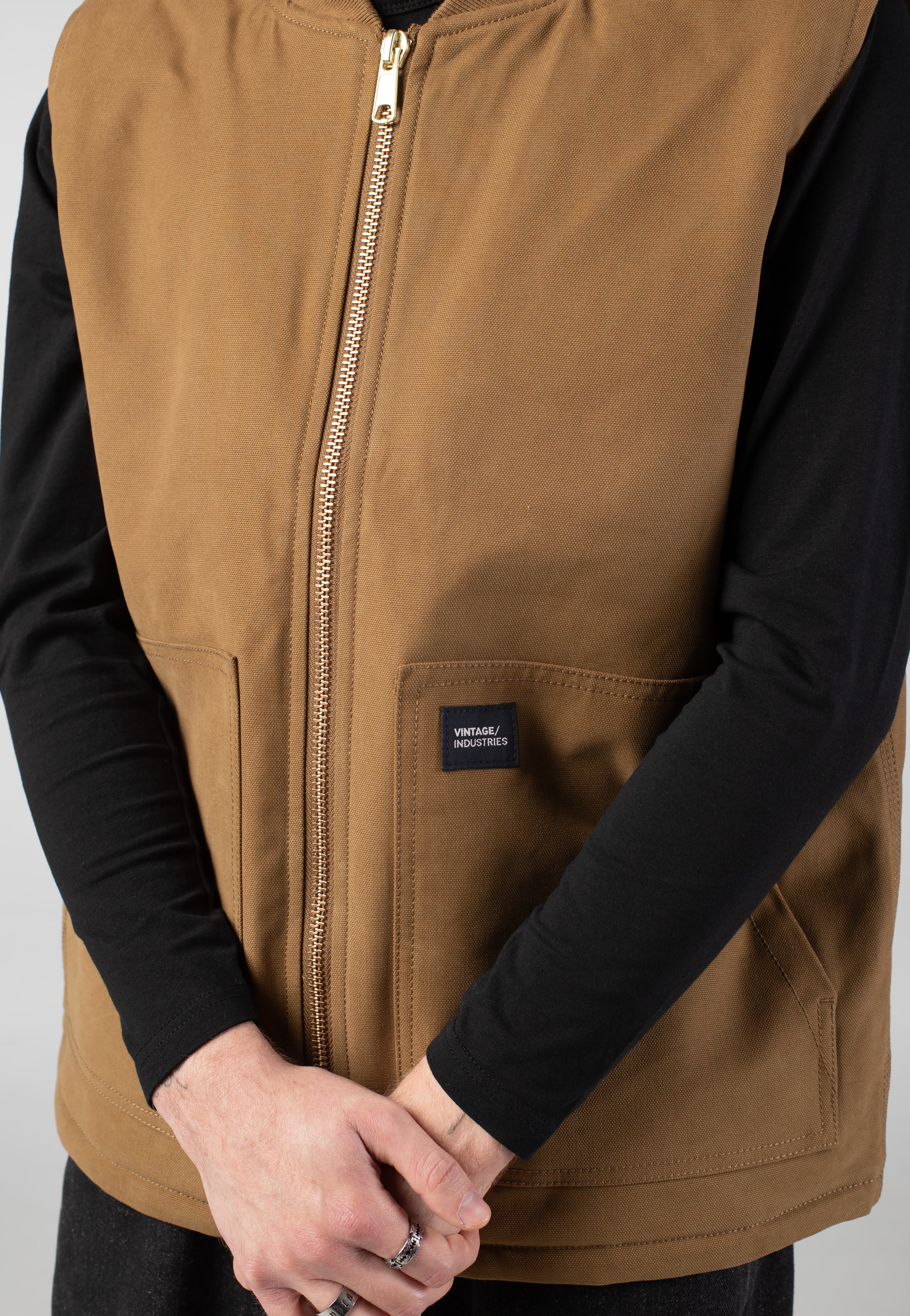 Vintage Industries - Hallet Bodywarmer Dark Tan - Vest | Men-Image