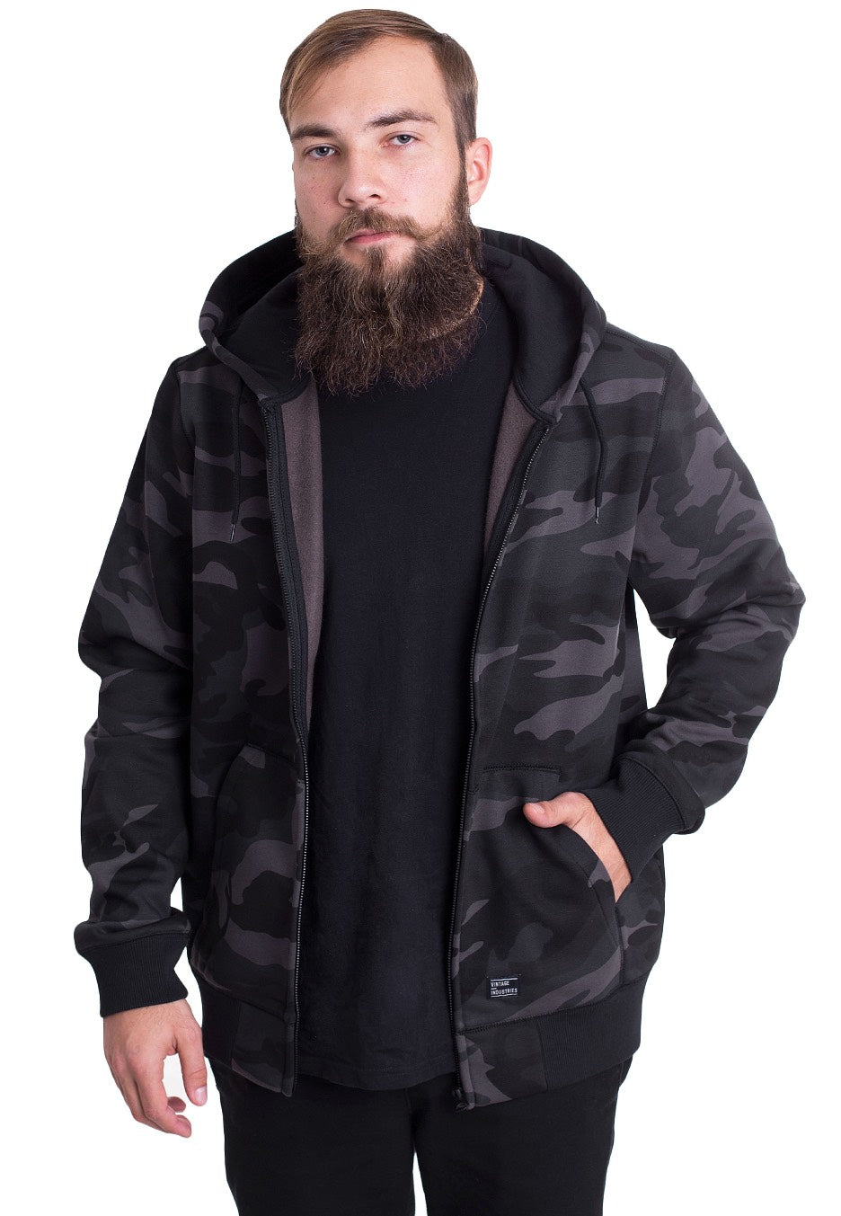 Vintage Industries - Redstone Hooded Dark Camo - Zipper | Men-Image