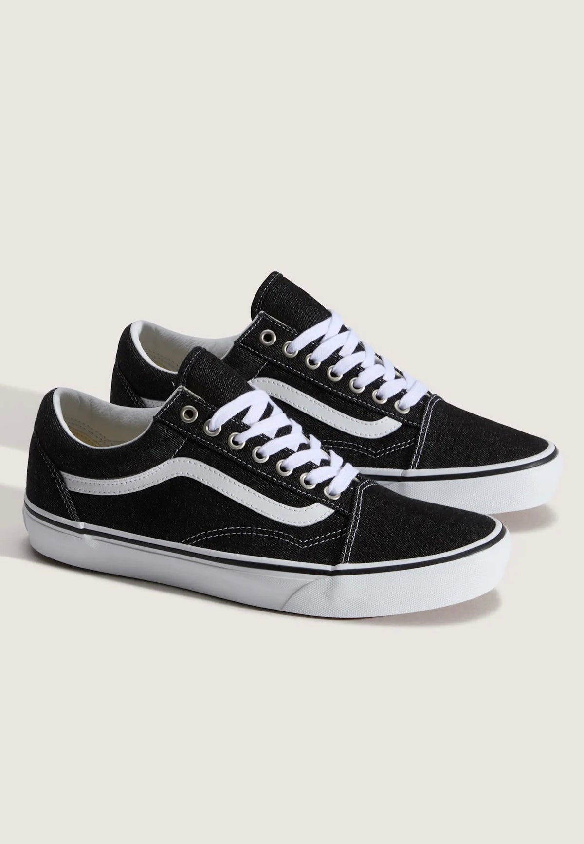 Vans Old Skool Denim Black/True White Shoes | Men-Image