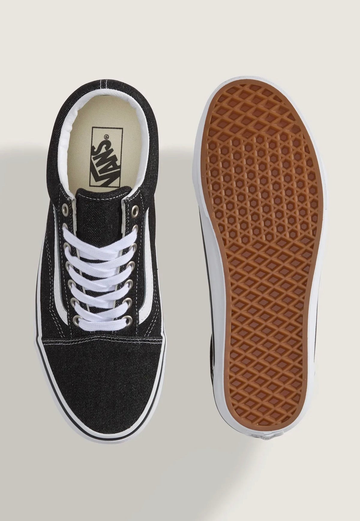 Vans Old Skool Denim Black/True White Shoes | Men-Image