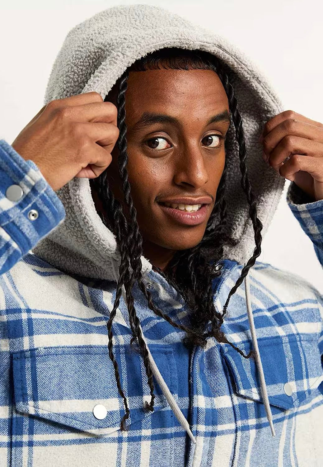 Vans - Piedmont Hooded Plaid Oatmeal Heather/True Navy - Jacket | Men-Image