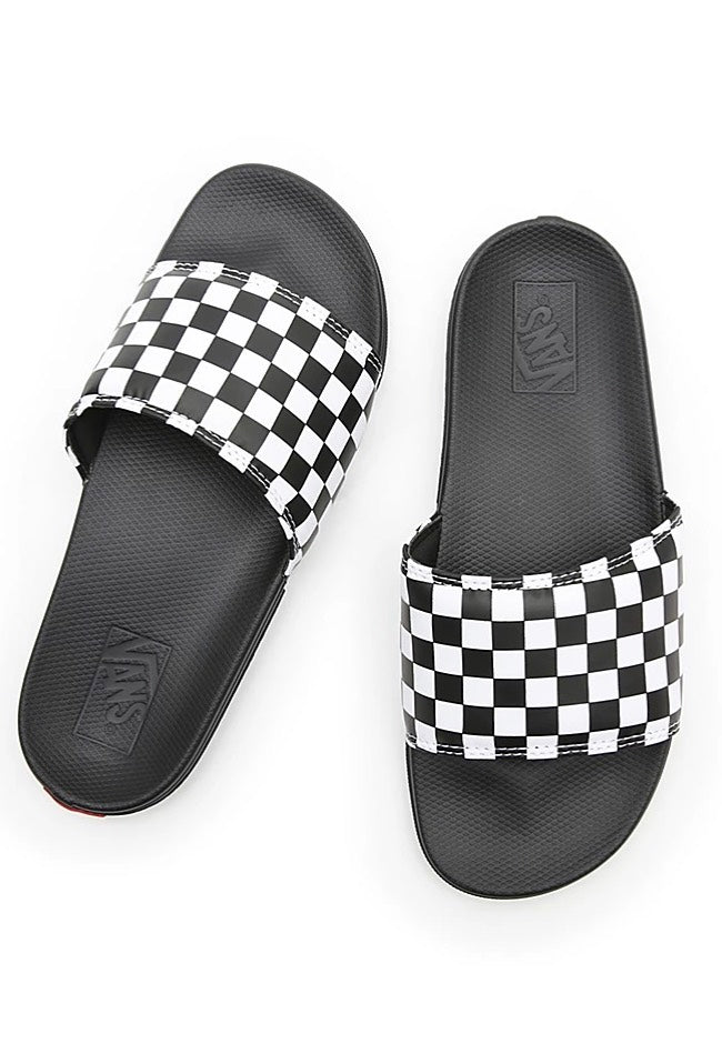 Vans - La Costa Slide On (Checkerboard) True White/Black - Slides | Neutral-Image