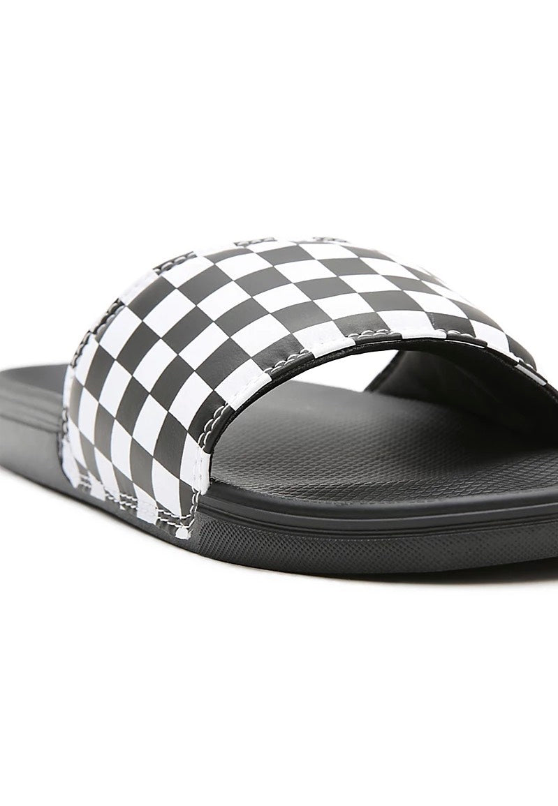 Vans - La Costa Slide On (Checkerboard) True White/Black - Slides | Neutral-Image