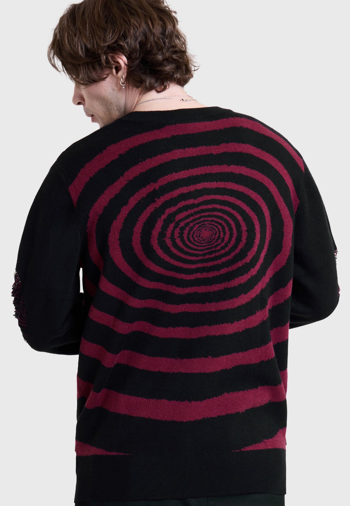 Killstar x Motionless in White Voices Spiral Bondage Knit Multi Pullover | Men-Image