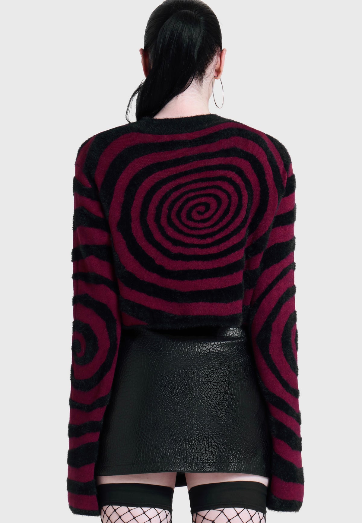Killstar x Motionless in White Voices Spiral Crop Knit Multi Pullover | Women-Image