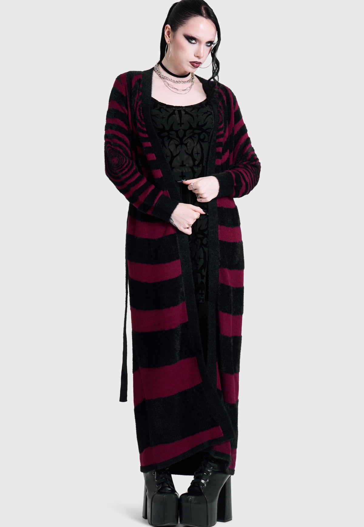 Killstar x Motionless in White Voices Spiral Knit Multi Cardigan | Women-Image