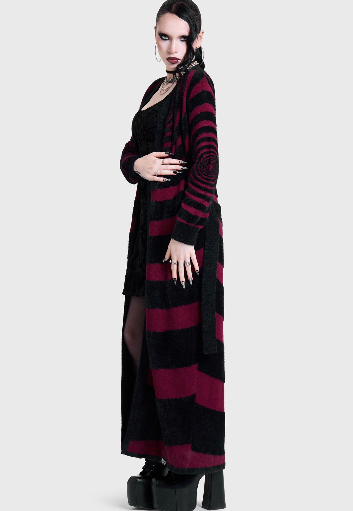 Killstar x Motionless in White Voices Spiral Knit Multi Cardigan | Women-Image
