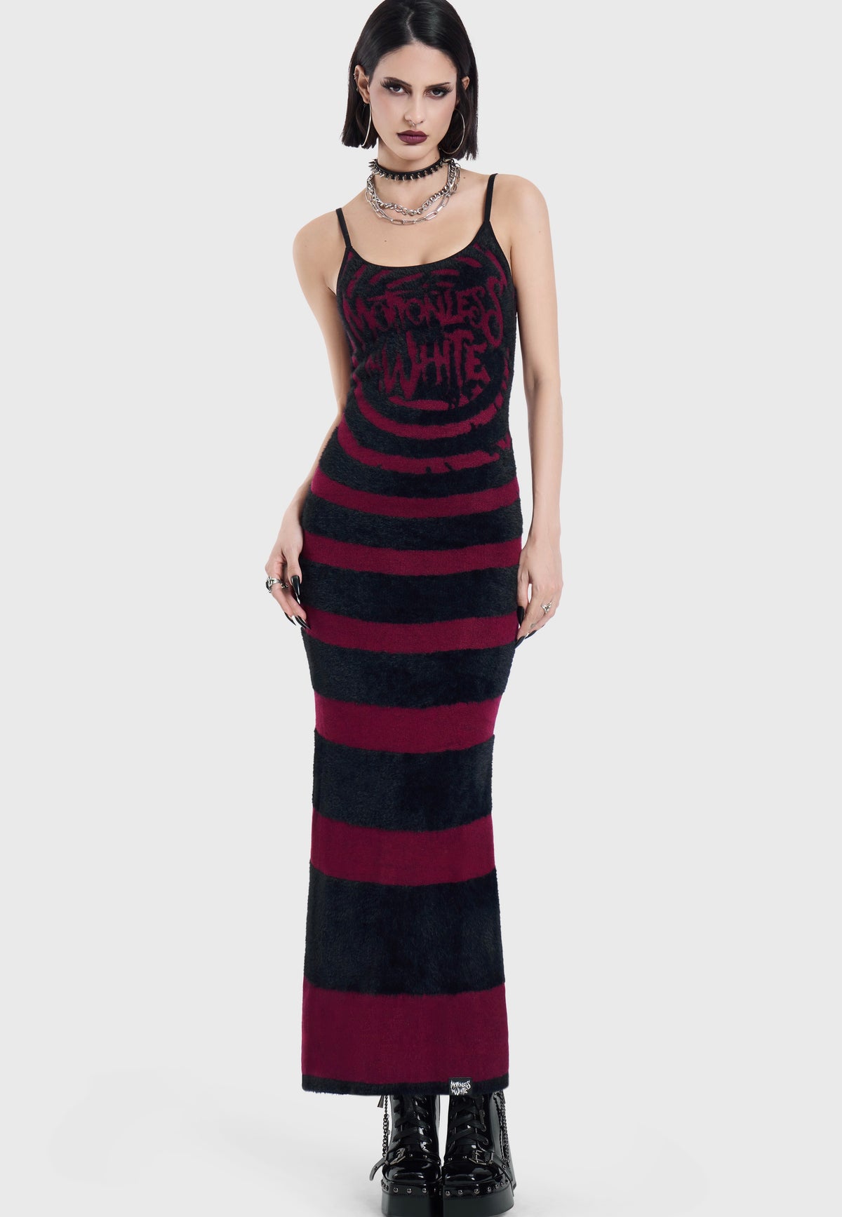 Killstar x Motionless in White Voices Spiral Knit Multi Šaty | Women-Image
