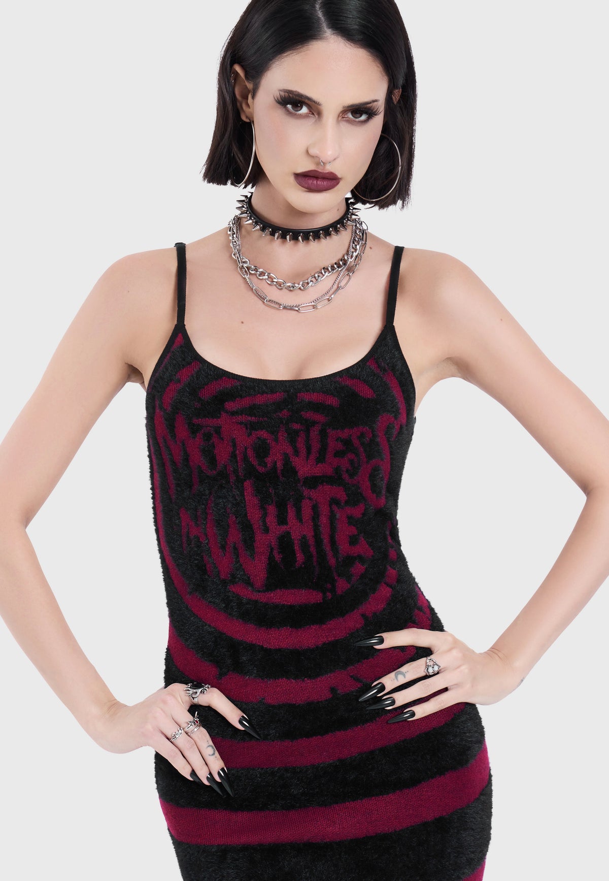 Killstar x Motionless in White Voices Spiral Knit Multi Šaty | Women-Image