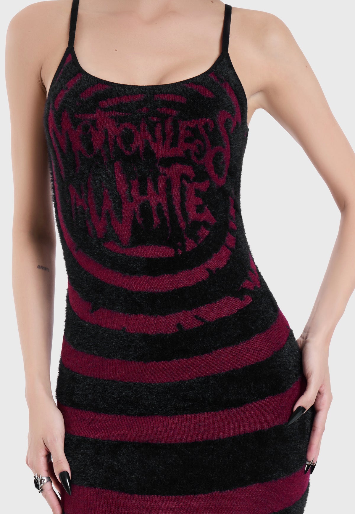 Killstar x Motionless in White Voices Spiral Knit Multi Šaty | Women-Image