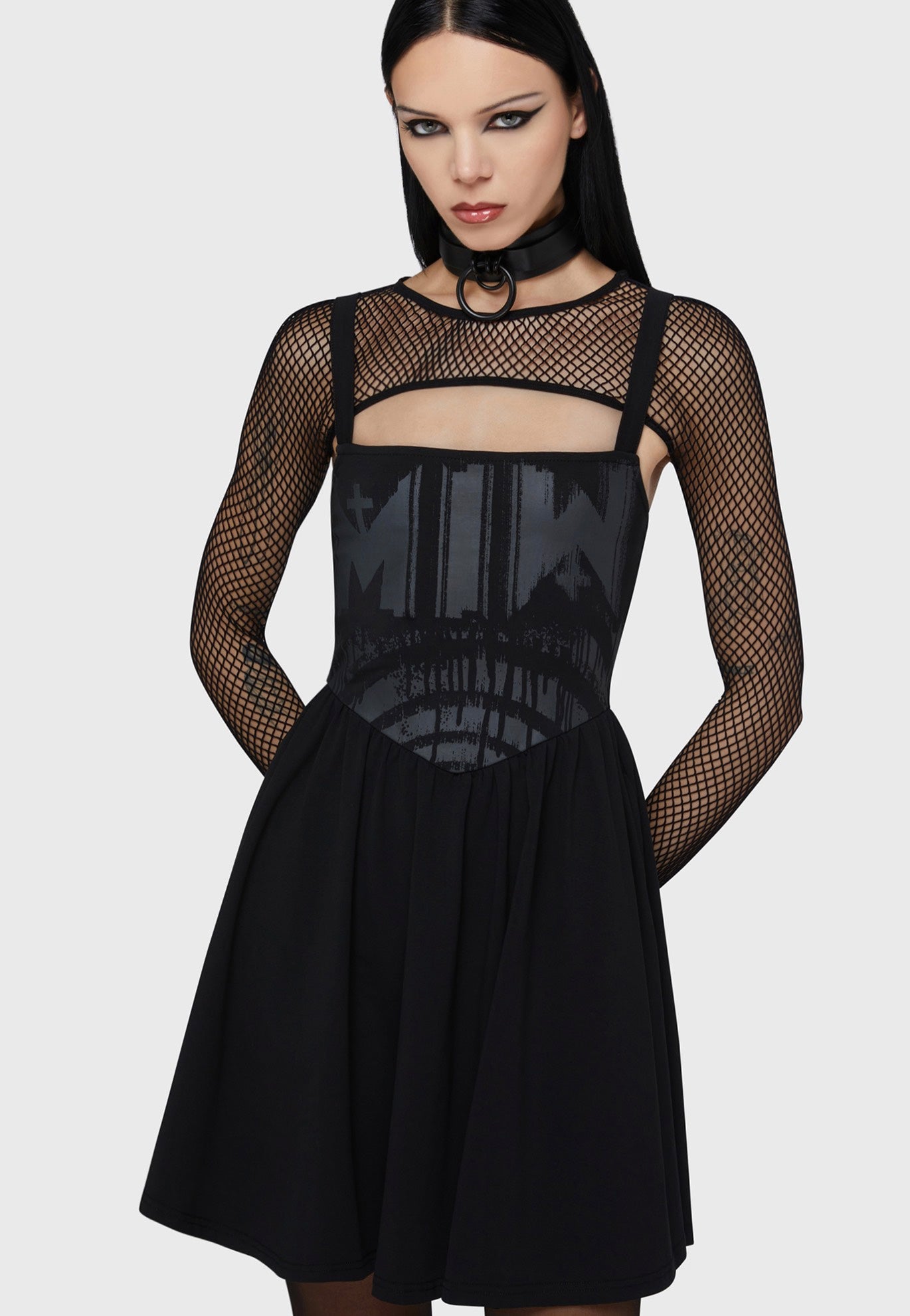 Killstar x Motionless In White - Voices Spiral Mini Black - Dress | Women-Image