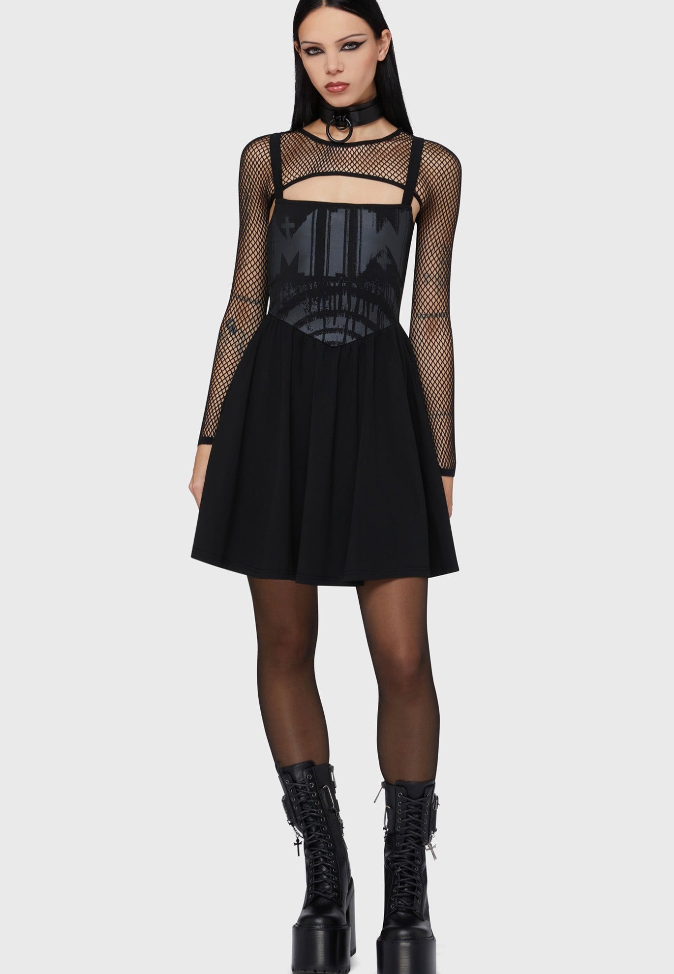 Killstar x Motionless In White - Voices Spiral Mini Black - Dress | Women-Image