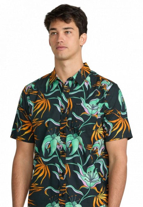 Volcom - Brainmelter Floral Black Green - Shirt | Men-Image