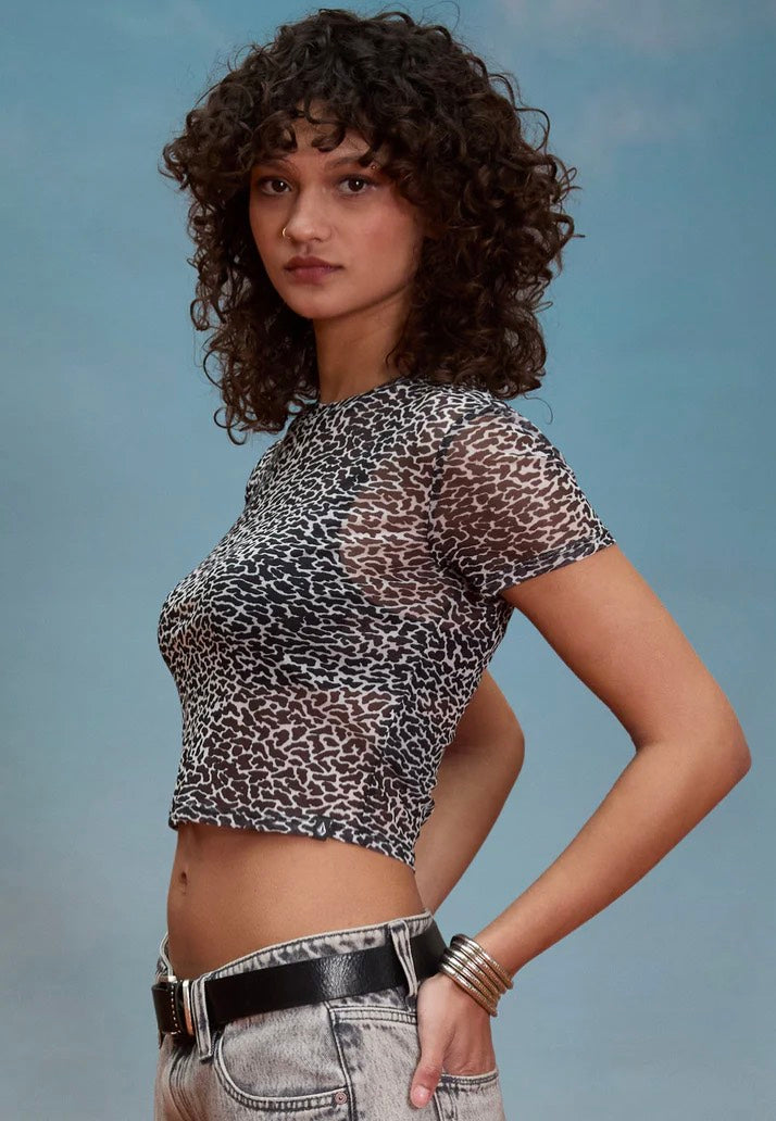 Volcom - Rawly Knit Mesh Black/White - Top | Women-Image
