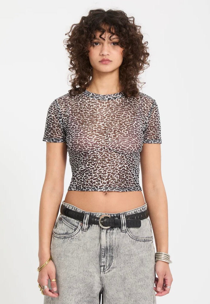 Volcom - Rawly Knit Mesh Black/White - Top | Women-Image